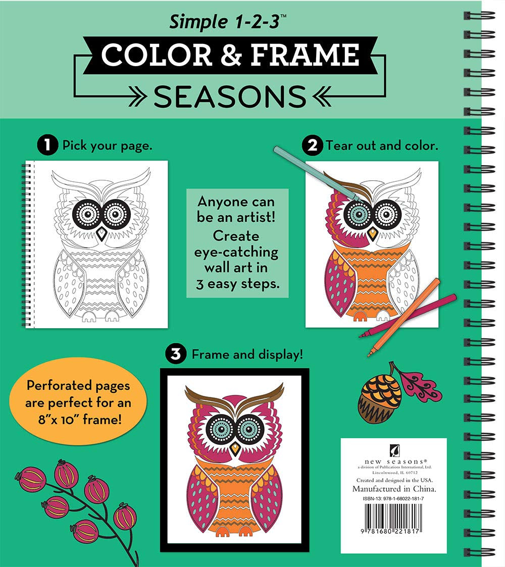 Color & Frame - Seasons (Adult Coloring Book)