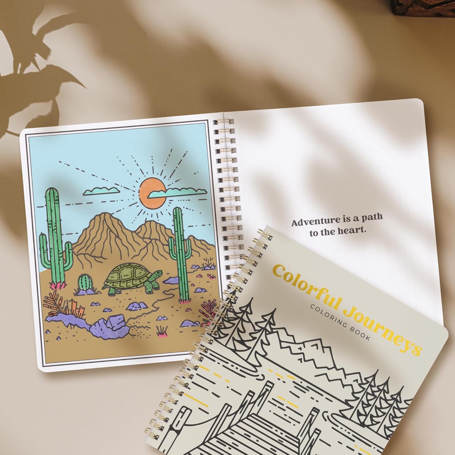 Beautiful Adult Coloring Book Set of 2 for Relaxation - Inspirational Adventures and Landmarks Scenery for the Spirit of Wanderlust - Perfect Stress-Relieving Gift for Women
