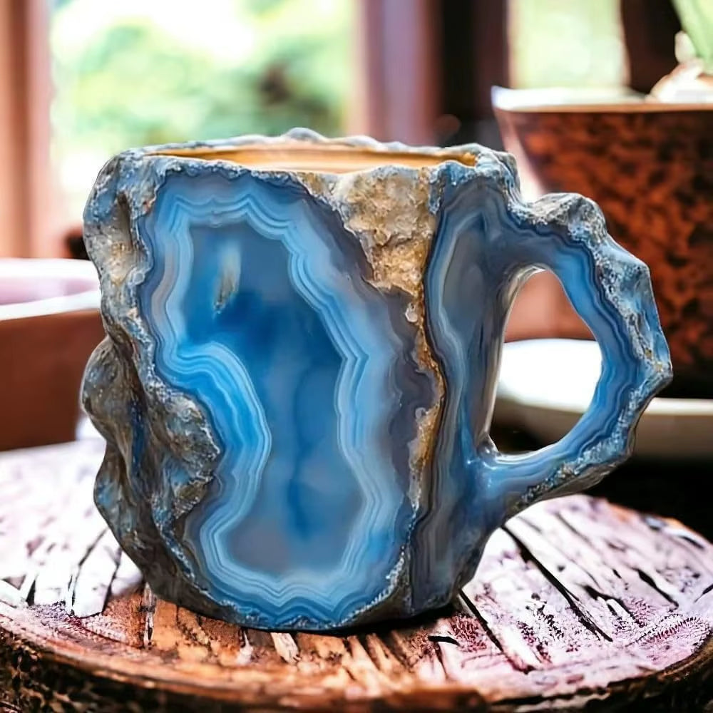 Mineral Crystal Coffee Mug – Resin Gemstone Style Cup