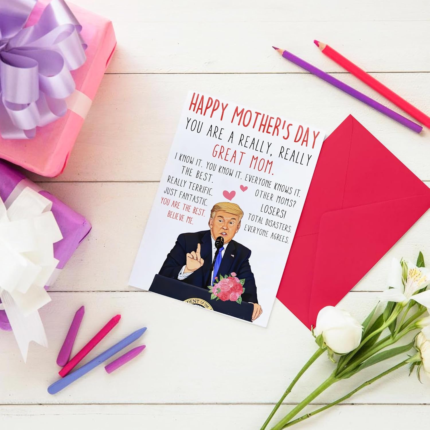 Happy Mothers Day Card for Mom - Funny Mother Birthday Card with Envelope, Best Mom Gifts from Daughter Son Kid, Ideal Mothers Day Birthday Cards for Mama, Grandma, Stepmom, Her, Women