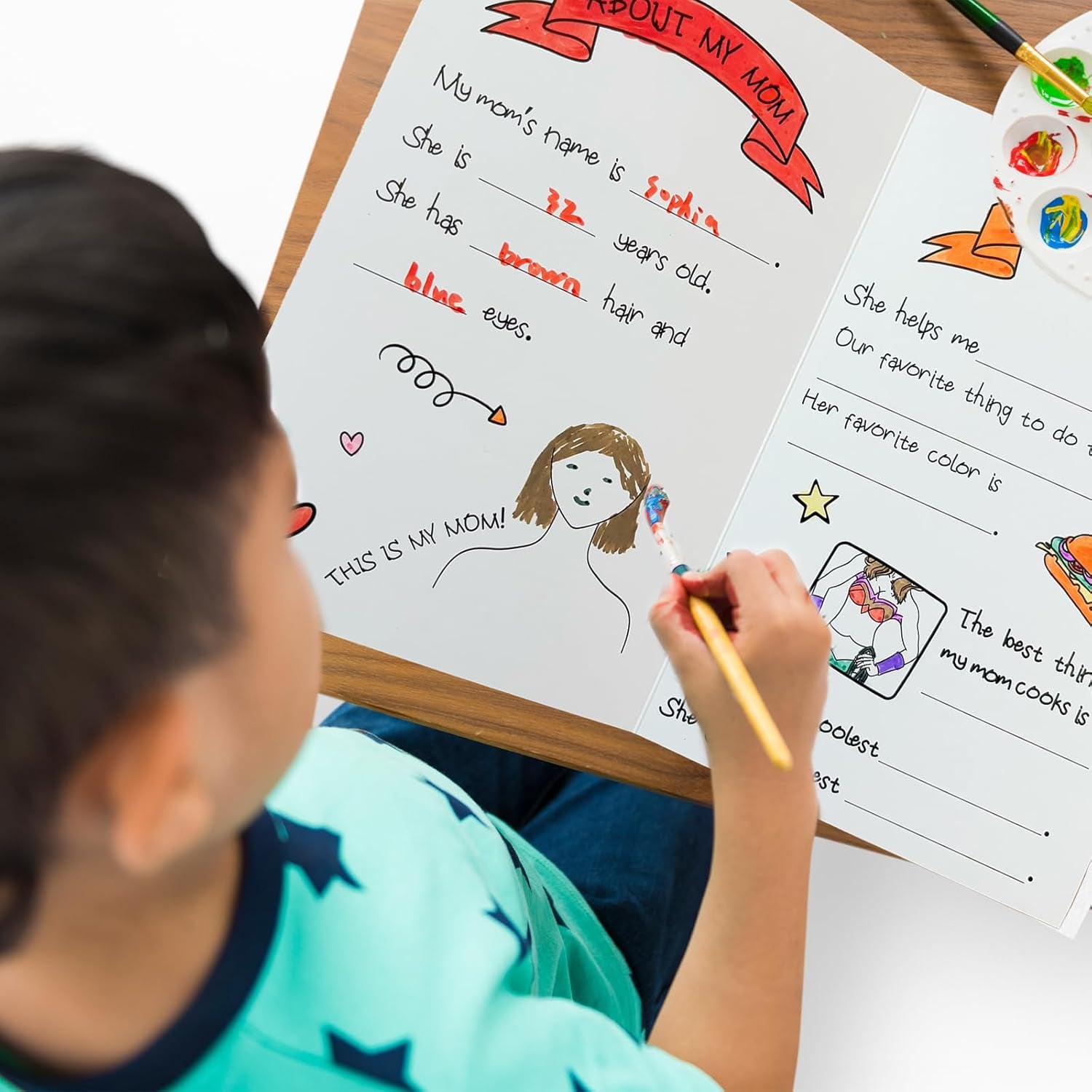 Fill in Blank Happy Mother’S Day Card from Son Daughter, Mother'S Day Craft for Kids, Fill in the Blank Card for Mom with Envelope