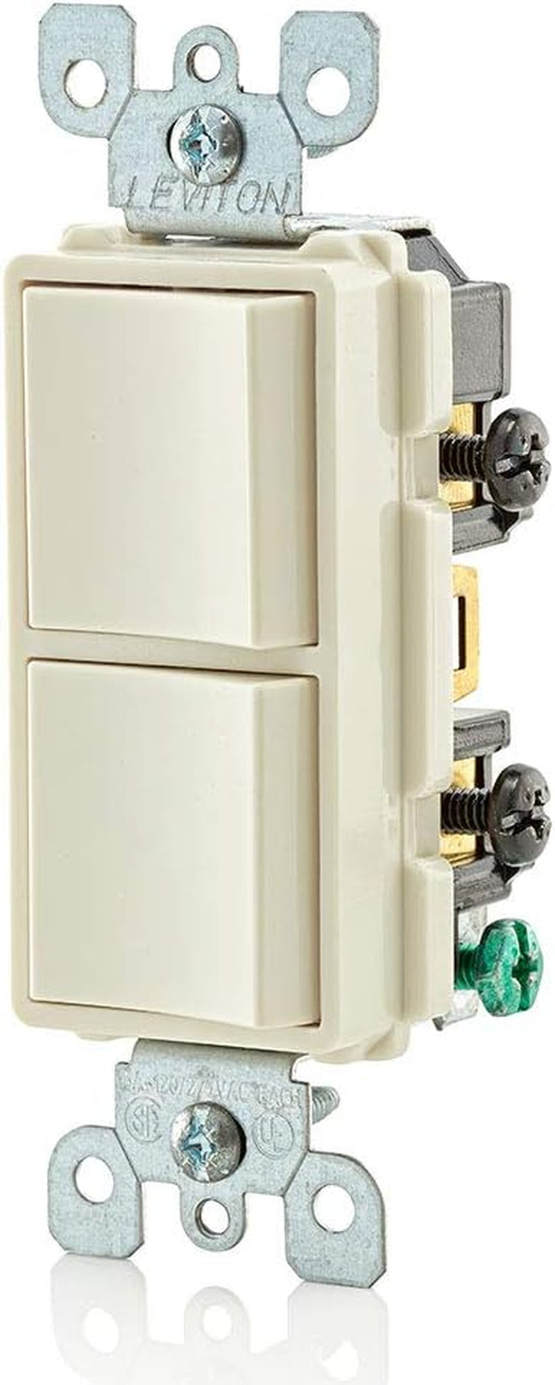 Leviton 5634-I 15 Amp, 120/277 Volt, Decora Single-Pole, AC Combination Switch, Commercial Grade, Grounding, Light Almond