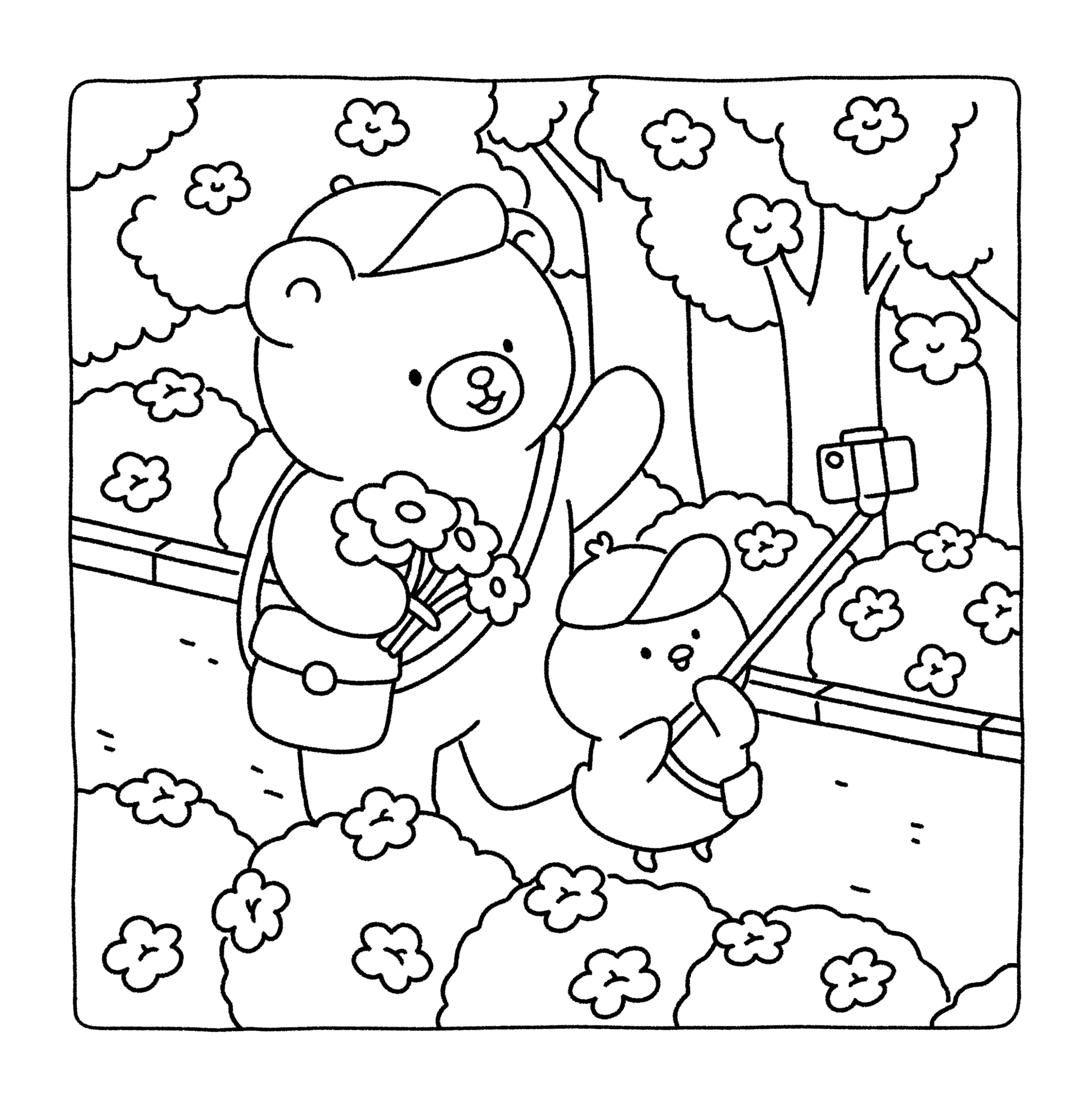 Gummy & Pecky: Super Cute Coloring Book for Adults and Teens about Besties and Their Heartwarming Adventures