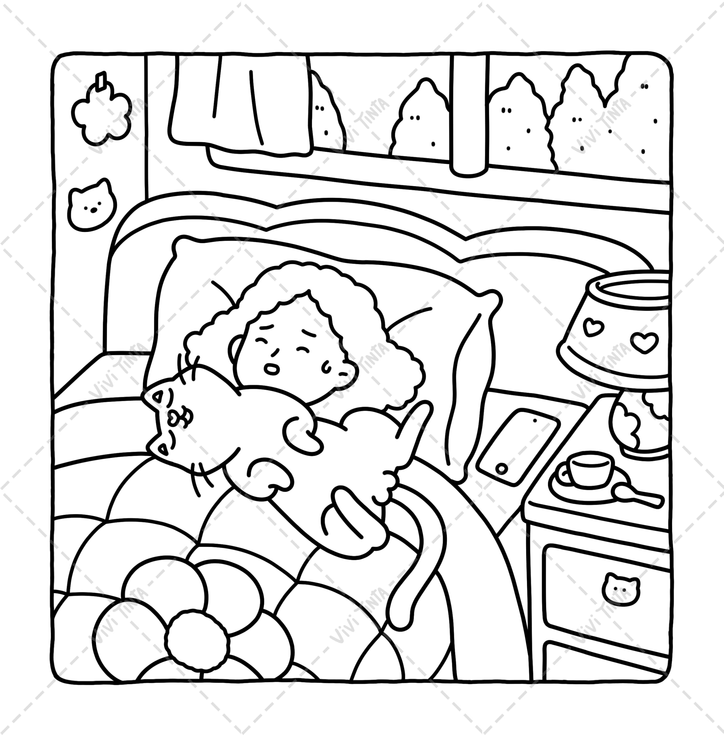 Cat Mom: Cataholic Coloring Book for Adults & Teens Featuring Cute and Mischievous Feline Designs (Girl Theme Coloring Book)