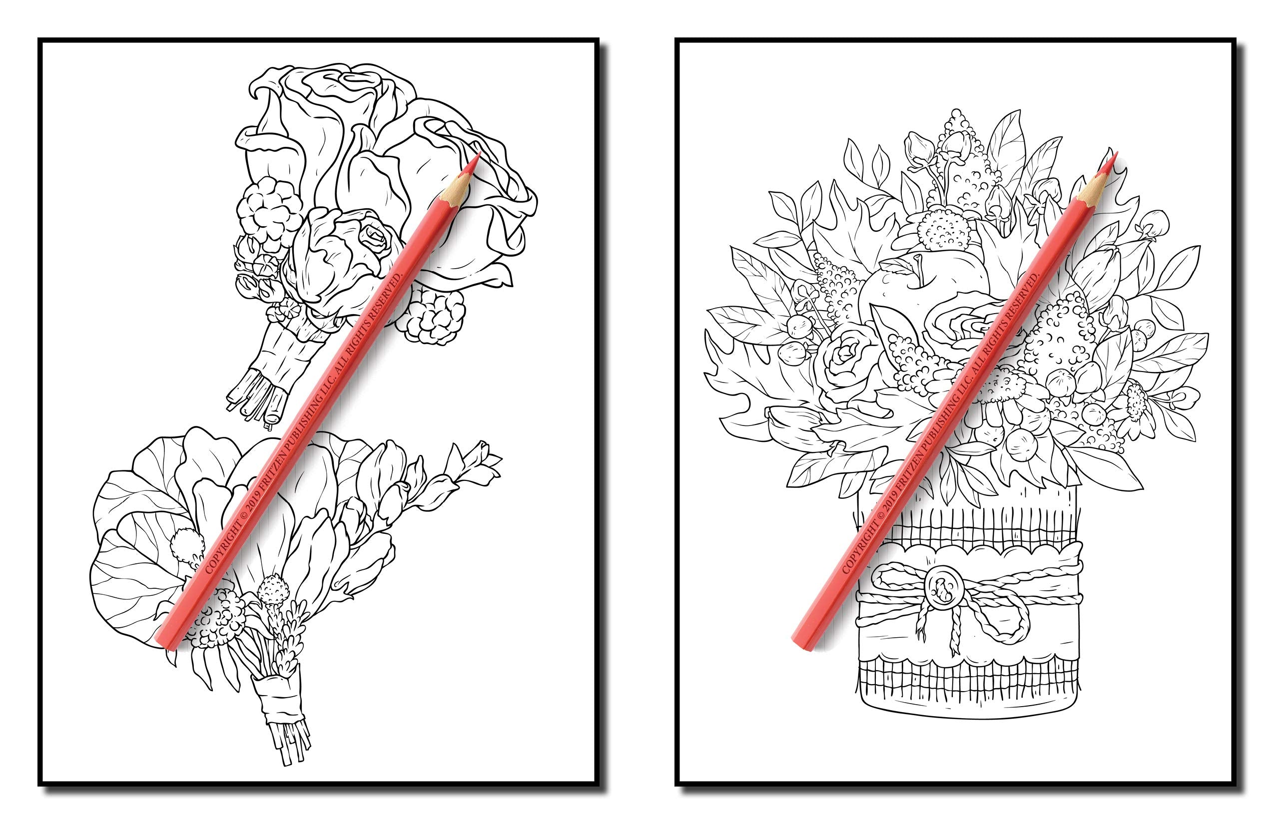 Flower Bouquets: An Adult Coloring Book with Beautiful Flower Arrangements and Lovely Floral Designs for Relaxation