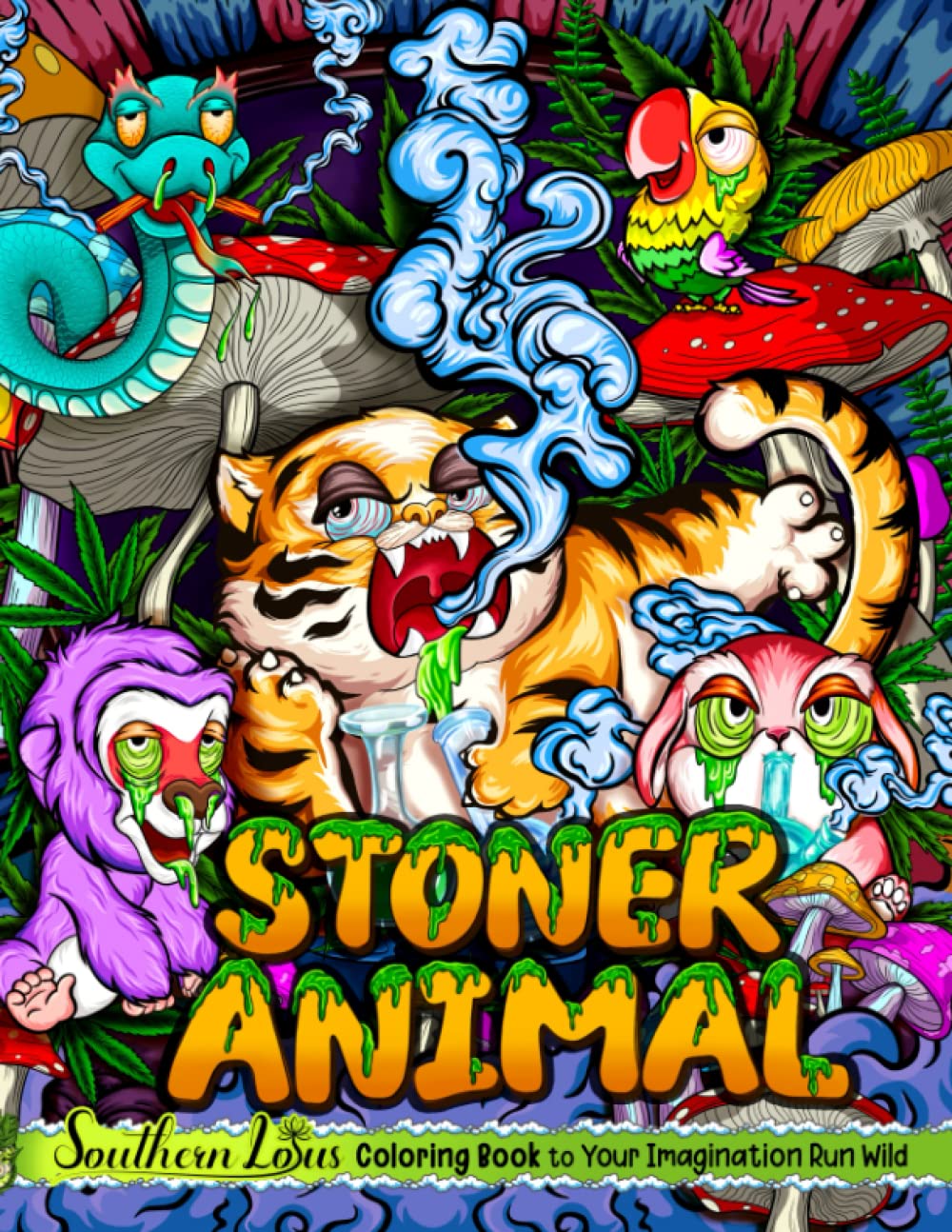 Stoner Animal Coloring Book: Funny Illustrations Pages Of Night Animals To Color, Coloring Papers To Explore Weird Woodland Creatures Provides Relaxation Gifts For Adults Teens