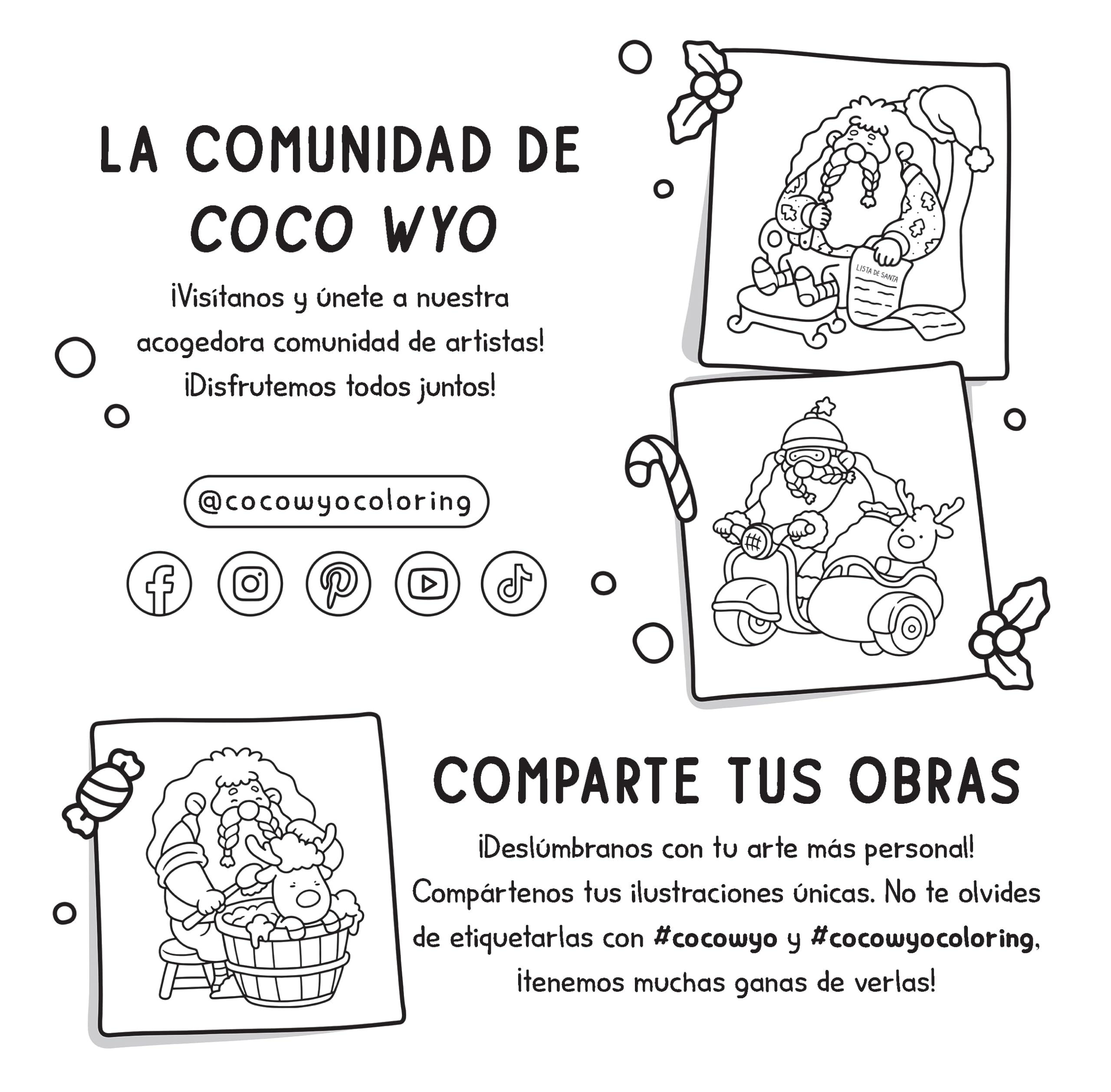 Dulce Navidad / Cozy Christmas: Coloring Book for Adults and Kids (COCO WYO) (Spanish Edition)