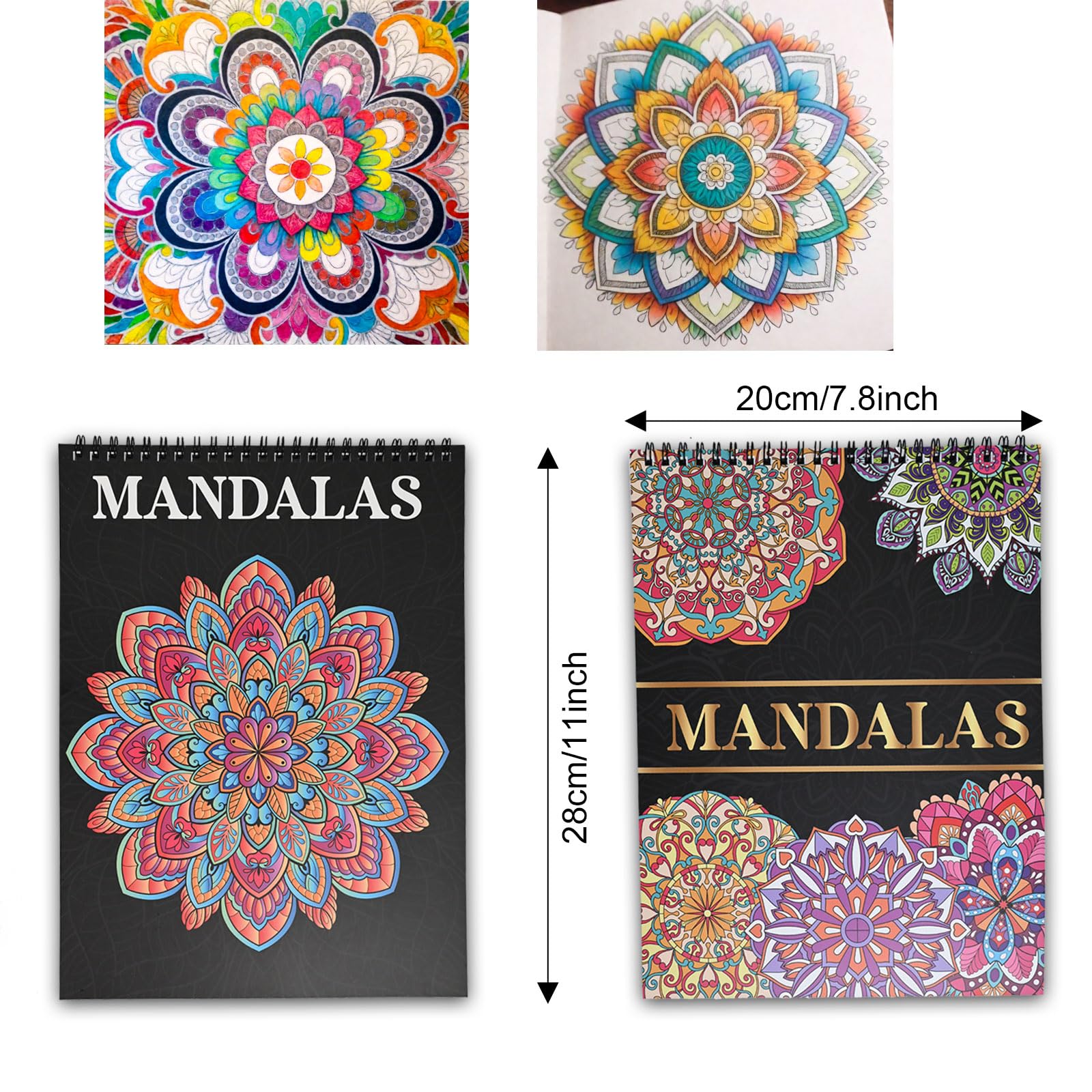 Bondream 3 Pack Adult Coloring Books,60 Mandalas Patterns for Adults Relaxation,Coloring Books for Women to Relax, Anxiety and Depression