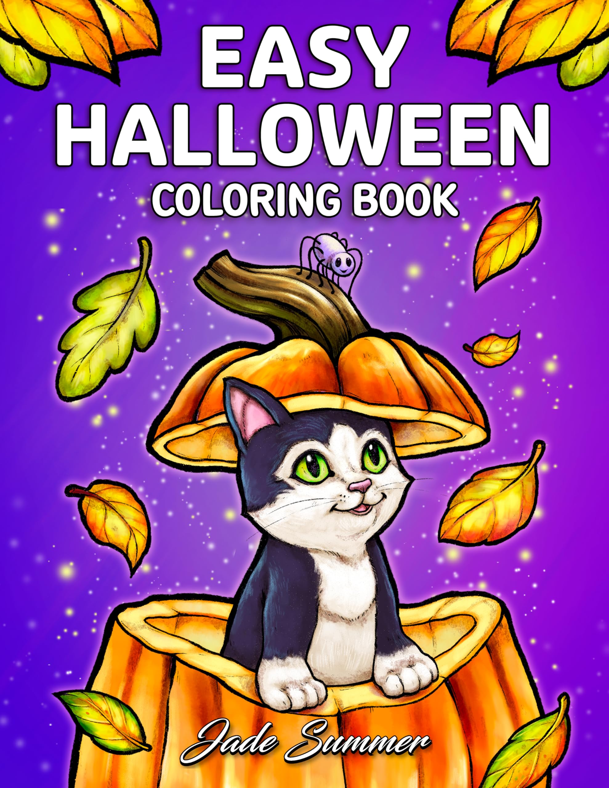Easy Halloween: Large Print Designs for Adults and Seniors with 50 Simple Images to Celebrate Halloween! (Halloween Coloring Books)