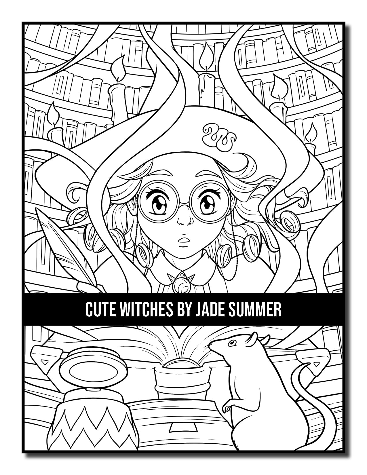 Cute Witches: An Adult Coloring Book with Adorable Gothic Scenes and Spooky Halloween Fun (Halloween Coloring Books)
