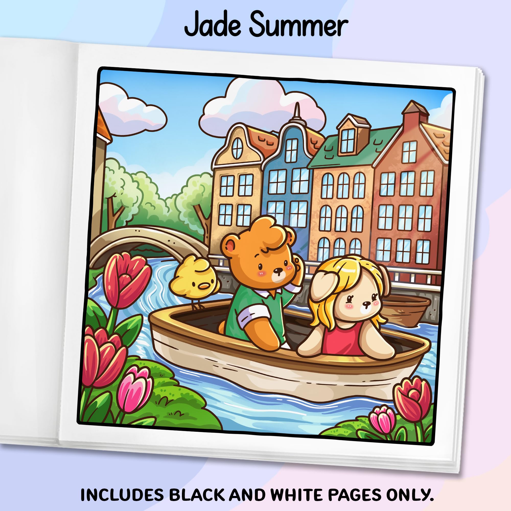 Cozy Belgium and Holland: Cute Coloring Book for Adults and Teens with Charming Characters and Delightful European Scenes for Relaxation (Cozy Coloring Books)