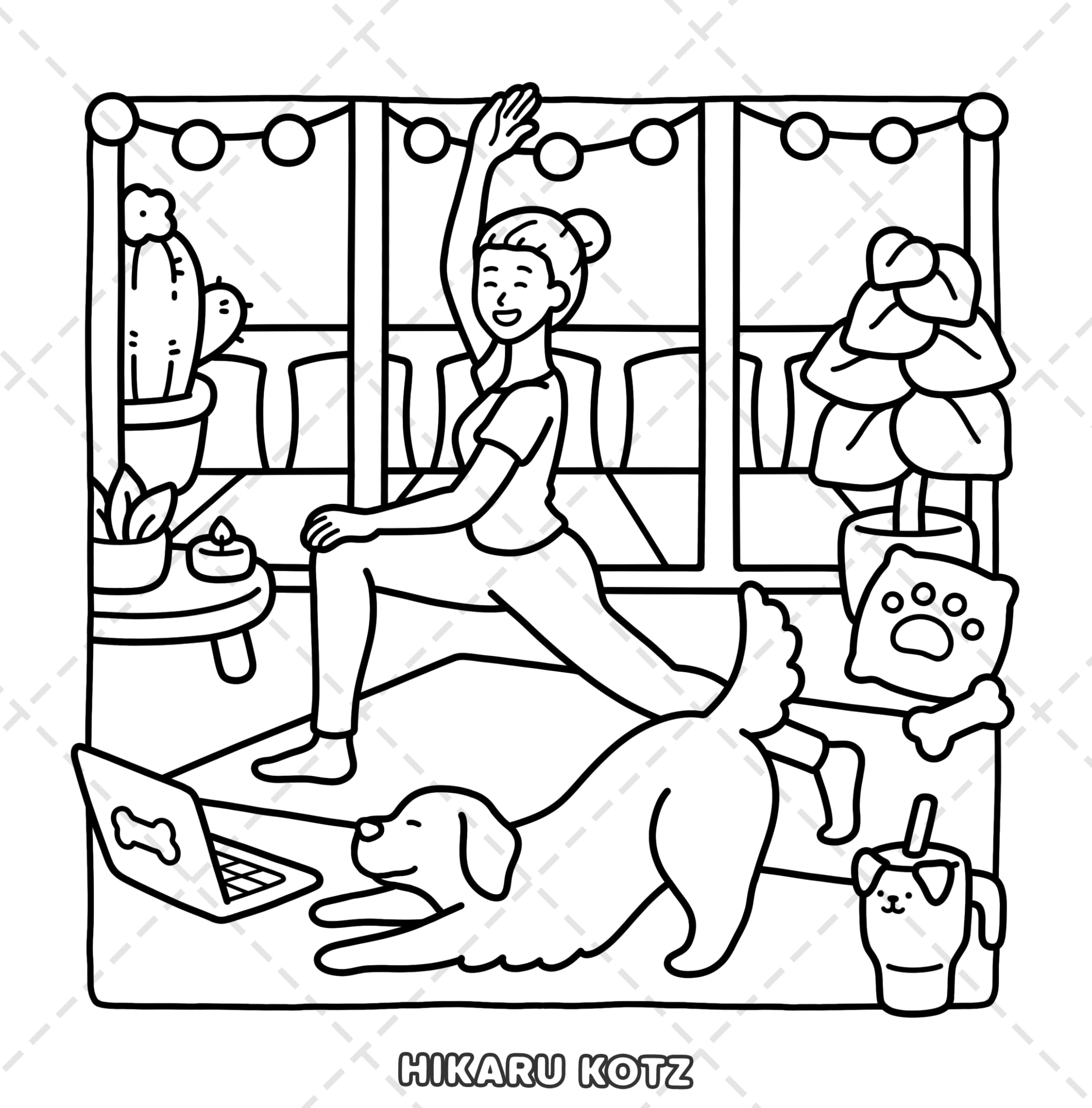 Dog Moments: Puppy Life Coloring Book for Adults and Teens (Cat & Dog Coloring Book)