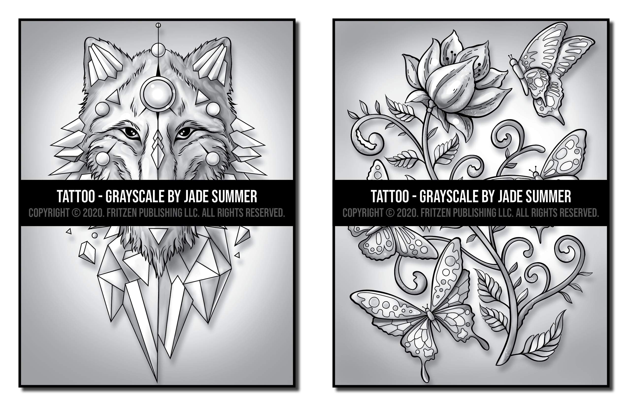 Tattoos Grayscale: An Adult Coloring Book with Awesome, Sexy, and Relaxing Tattoo Designs for Men and Women (Grayscale Coloring Books)