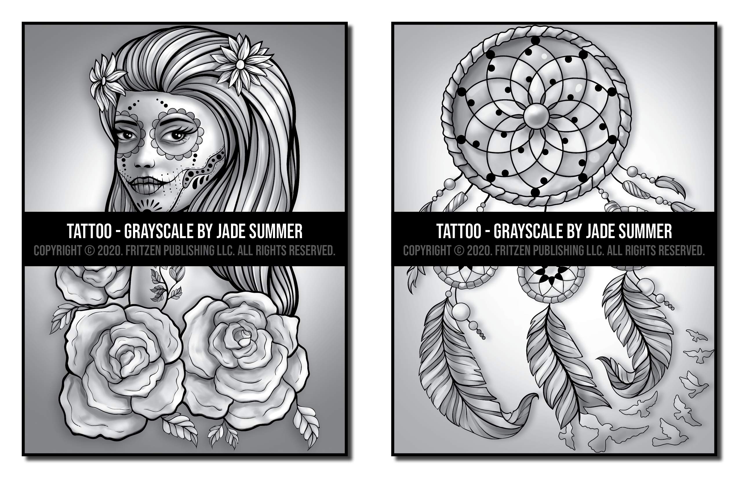 Tattoos Grayscale: An Adult Coloring Book with Awesome, Sexy, and Relaxing Tattoo Designs for Men and Women (Grayscale Coloring Books)
