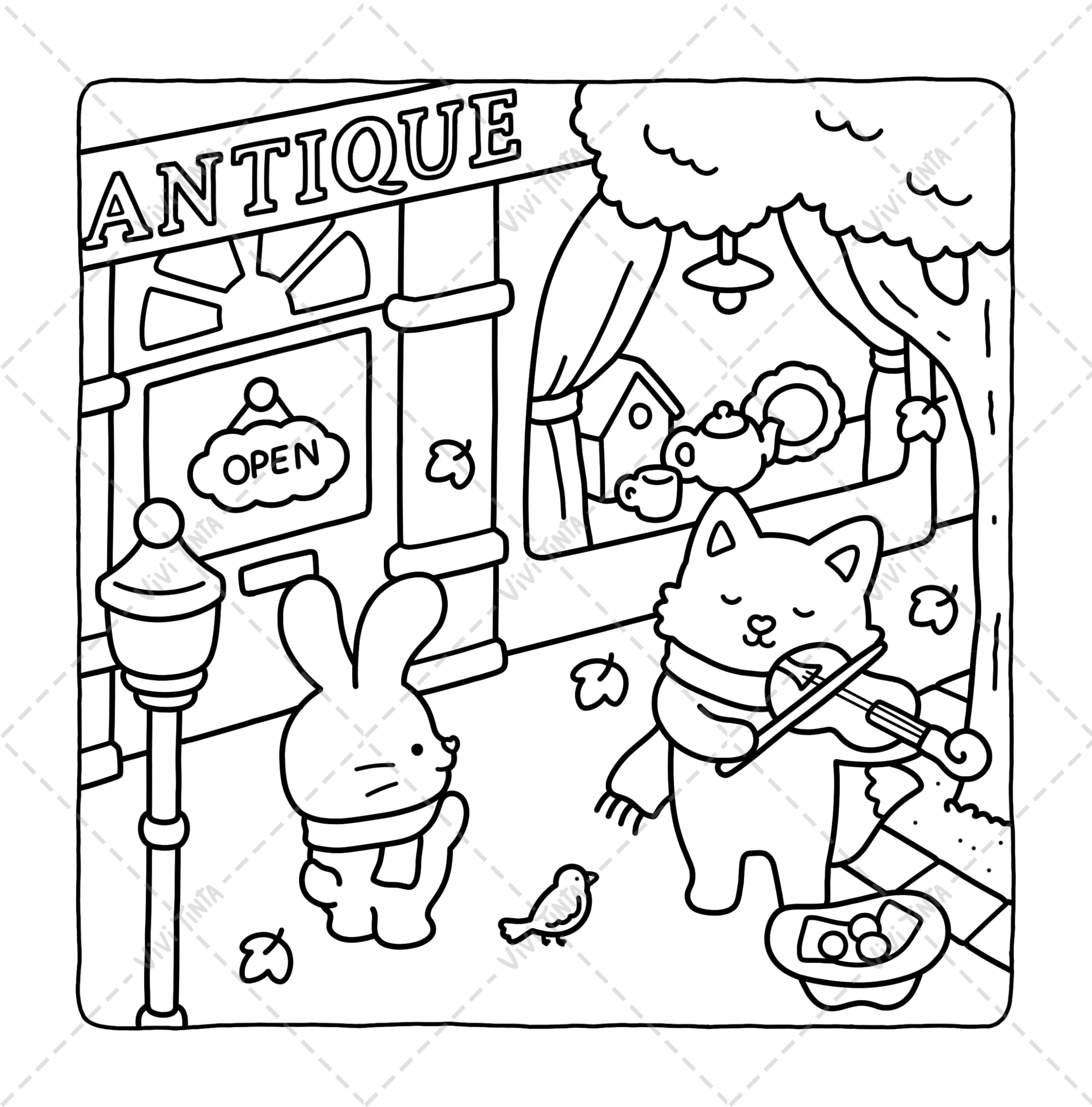 Fuzzy Life: Cute & Cozy Coloring Book for Adults & Teens Featuring Adorable Animal Friends in Everyday Moments for Stress Relief