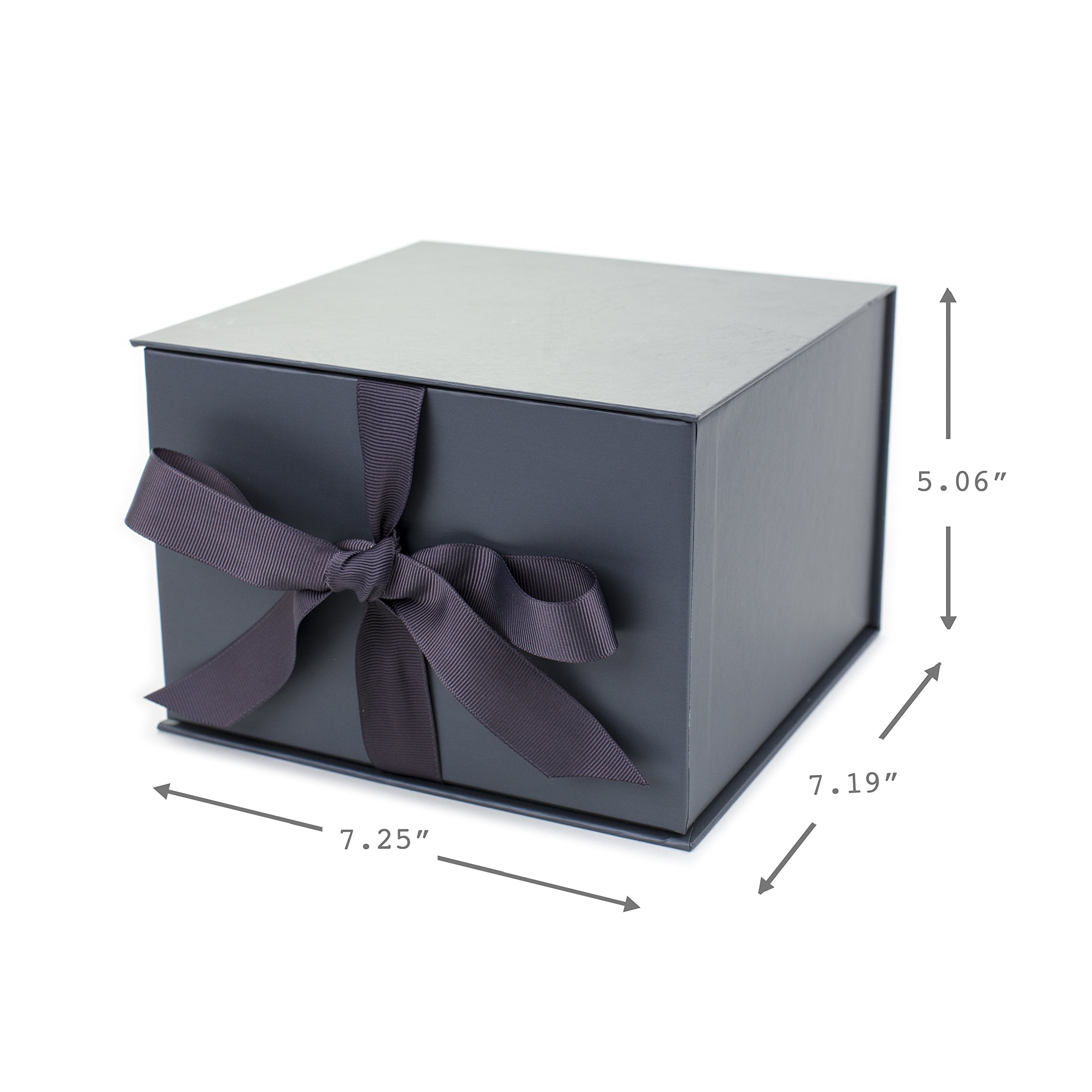 Gray Gift Box with Lid, 7 in