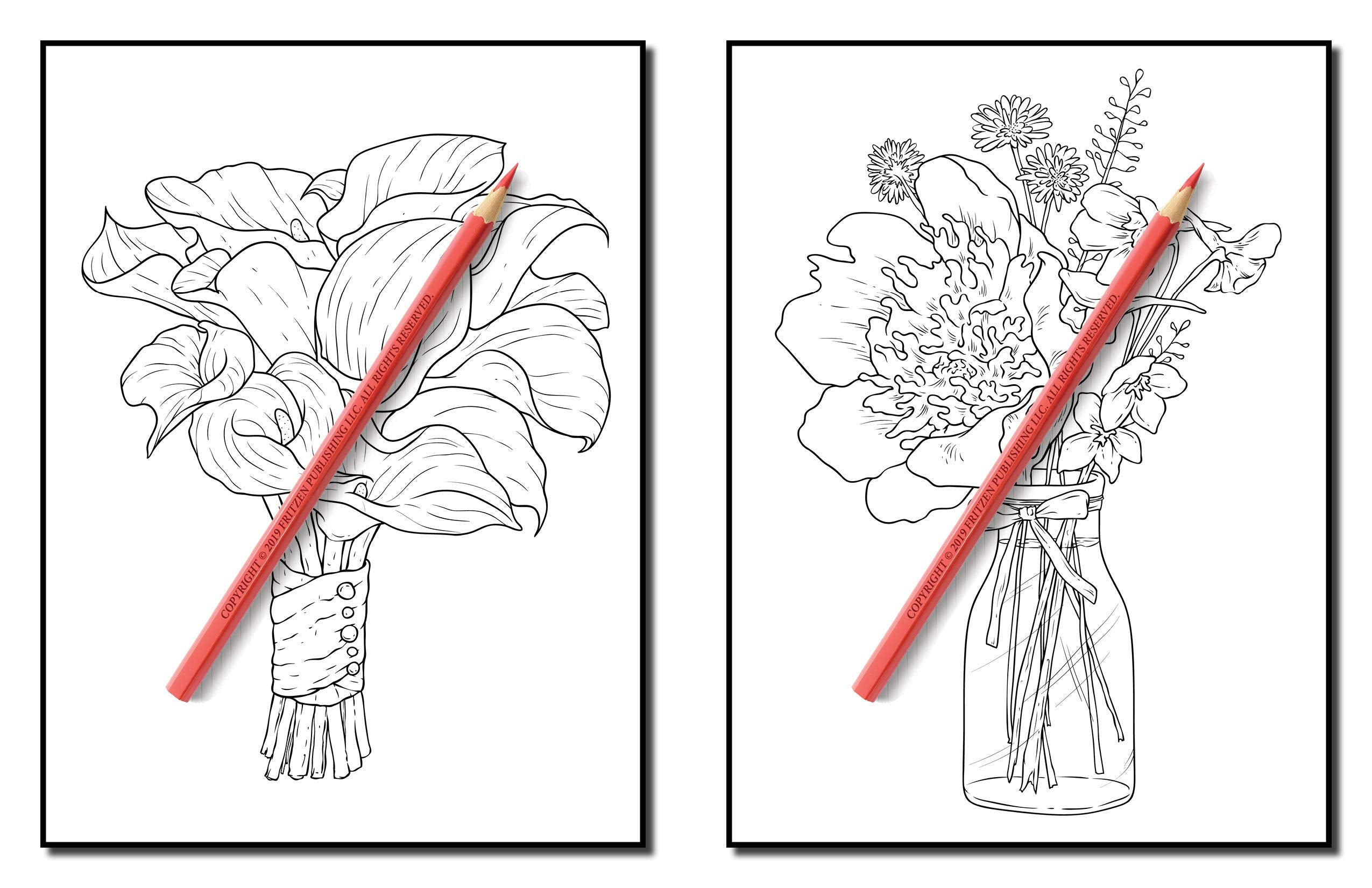 Flower Bouquets: An Adult Coloring Book with Beautiful Flower Arrangements and Lovely Floral Designs for Relaxation