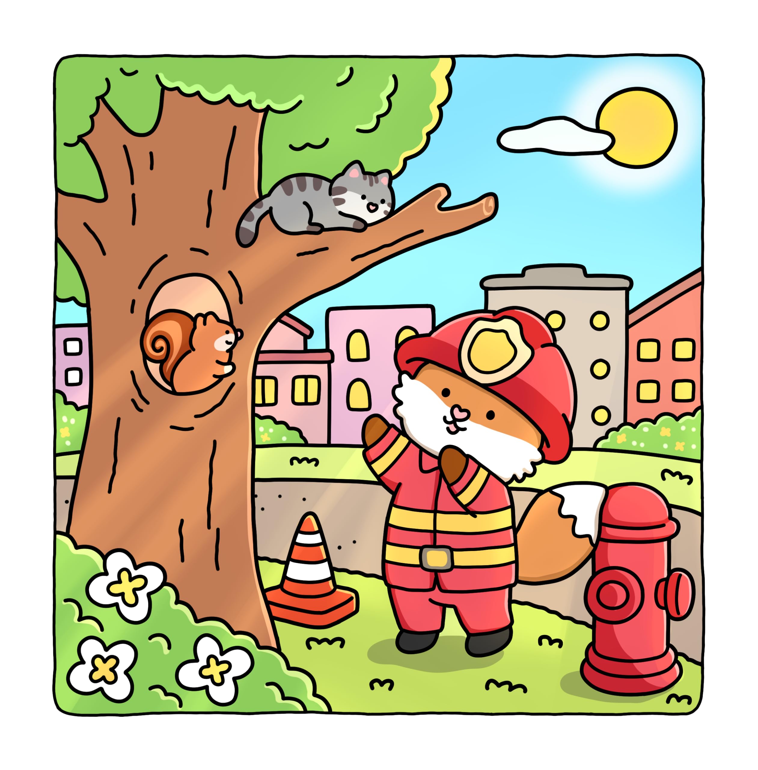 Fuzzy Life: Cute & Cozy Coloring Book for Adults & Teens Featuring Adorable Animal Friends in Everyday Moments for Stress Relief