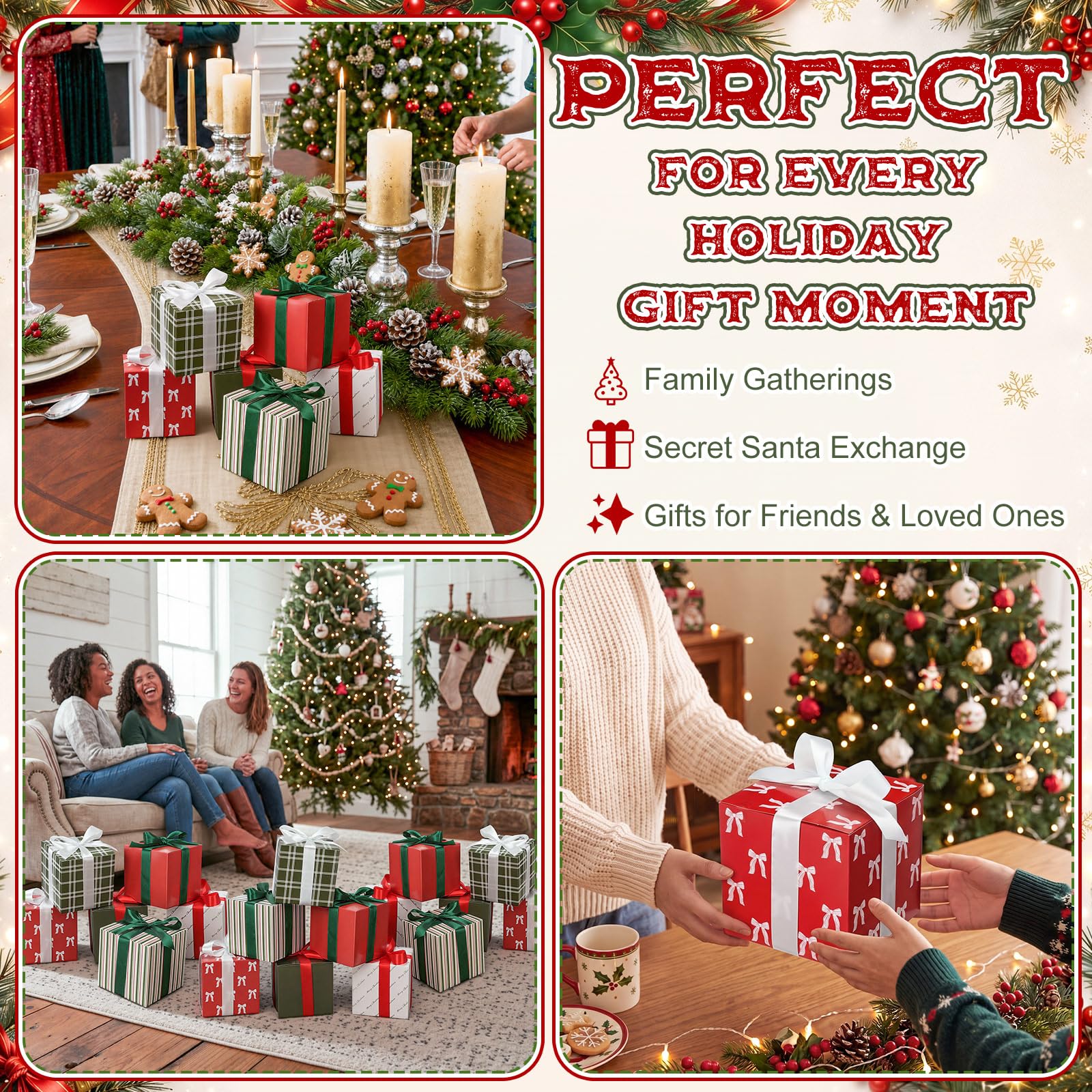Christmas Mug Gift Boxes with Lids, 24 Pack, 5 x 5 x 5 in