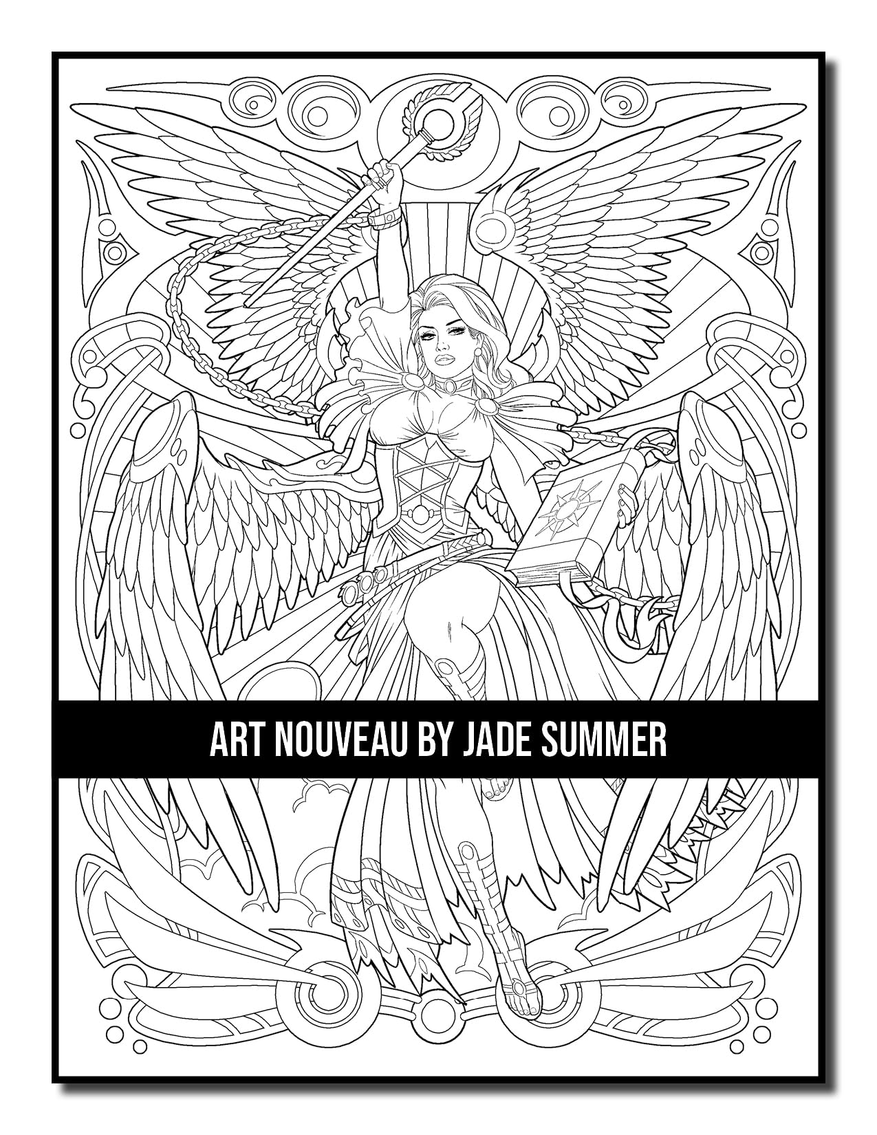 Art Nouveau: An Adult Coloring Book with Fantasy Women, Mythical Creatures, and Detailed Designs for Relaxation