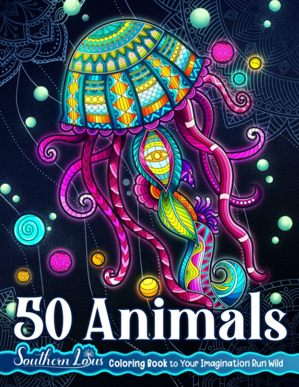 50 Animals Coloring Book: Fun And Easy Illustration Pages In Mandala Styles With Woodland Animals And Wildlife Creatures, Stress Relieving Gifts For Adults Girls Kids Colorists