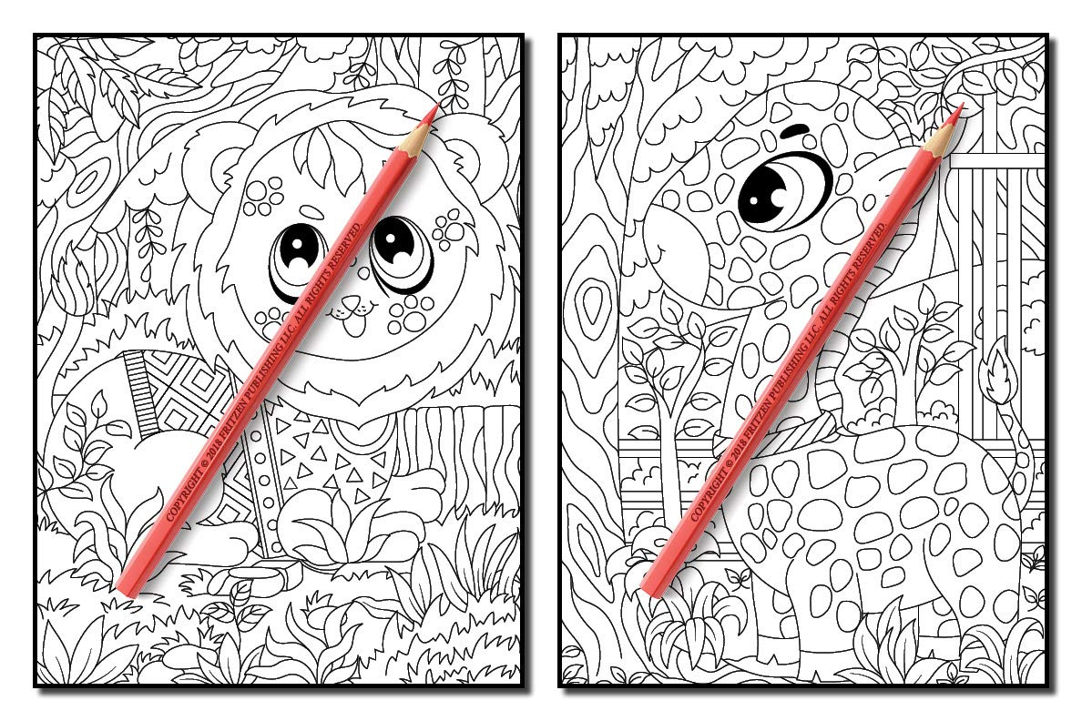 Chibi Animals: An Adult Coloring Book with Adorable Cartoon Animals, Cute Nature Scenes, and Relaxing Patterns for Animal Lovers (Cute Animal Coloring Books)