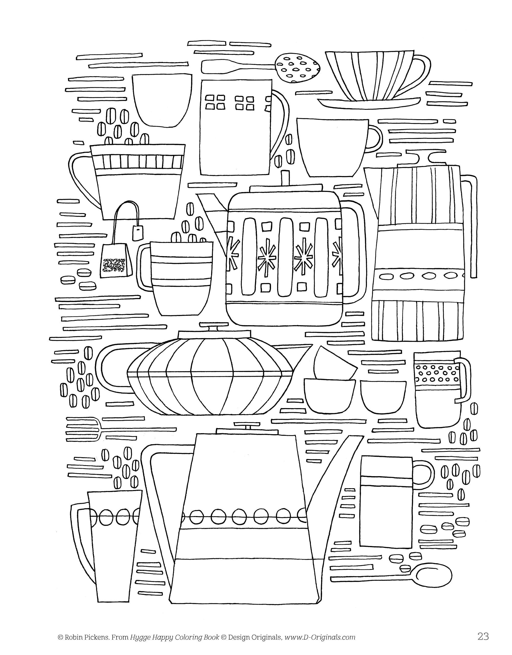 Hygge Happy Coloring Book: Coloring Pages for a Cozy Life (Design Originals) Discover the Scandinavian Secret of Happiness & Enjoy the Good Things in Life with Mellow, Relaxing Hygge Images