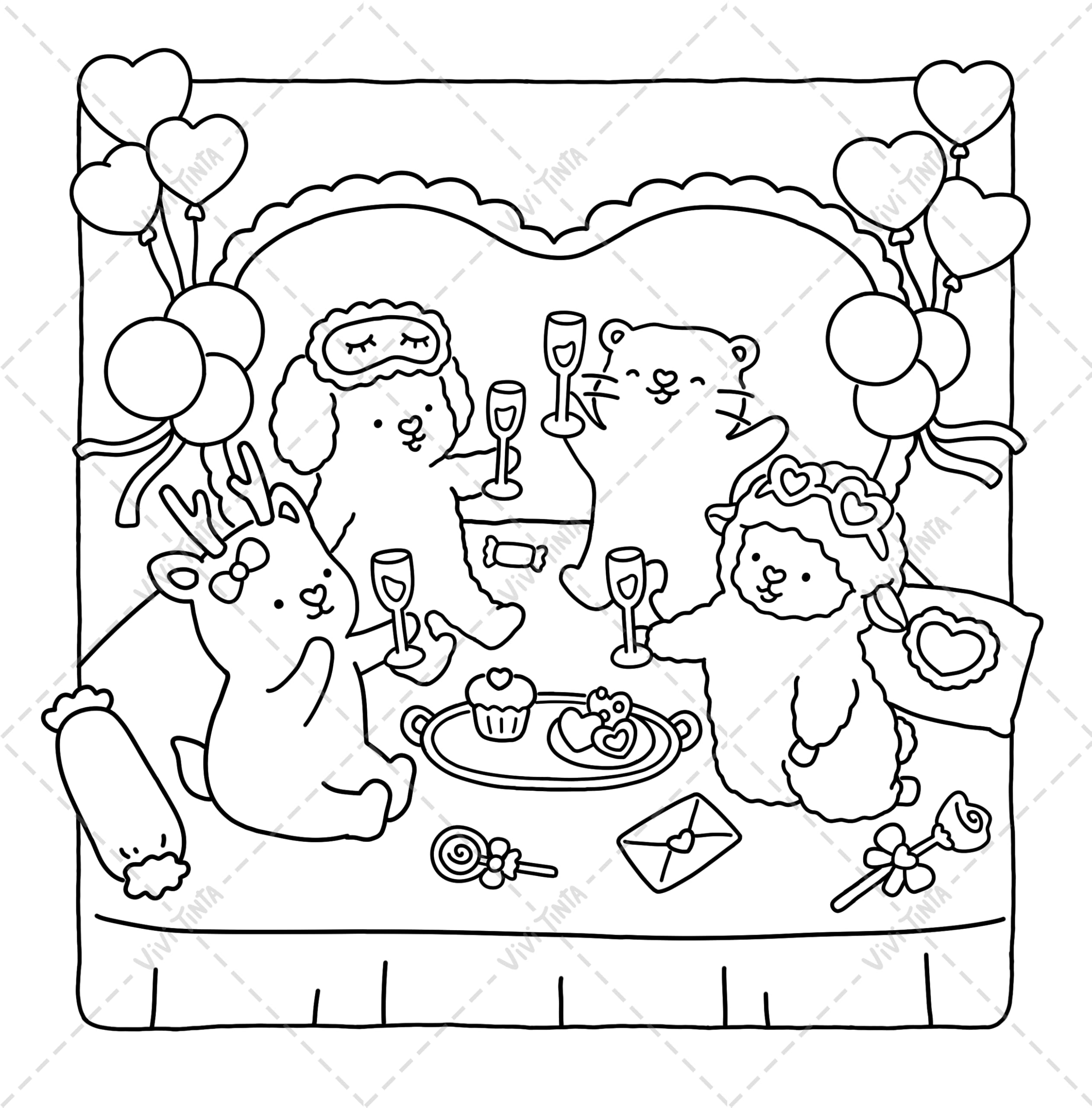 Sweetheart: Coloring Book for Adults & Teens Featuring Adorable Animals