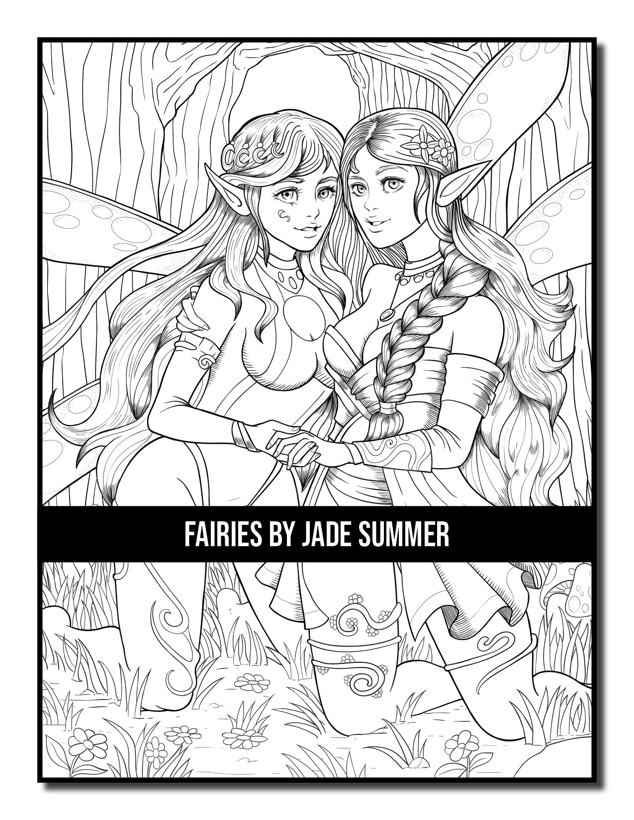 Fairies Coloring Book: For Adults with Beautiful Fantasy Women, Cute Magical Animals, and Relaxing Forest Scenes