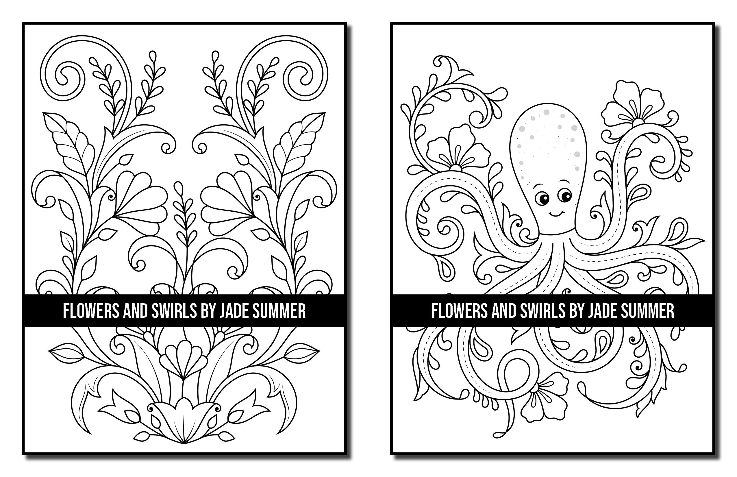 Flowers and Swirls: An Adult Coloring Book with Flowers, Swirls, Animals, Patterns, and More!