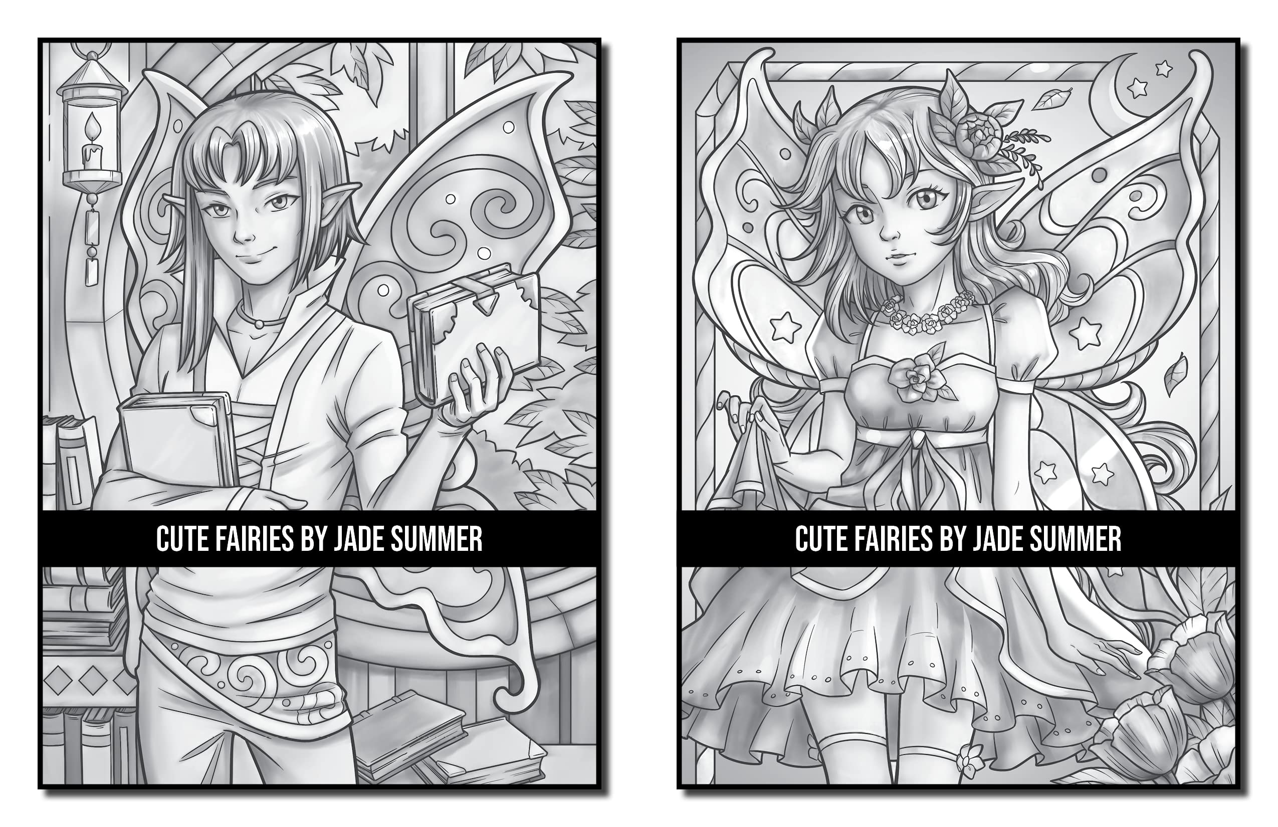 Cute Fairies: A Grayscale Coloring Book with Adorable Fairy Girls and Delightful Fantasy Scenes for Relaxation (Grayscale Coloring Books)