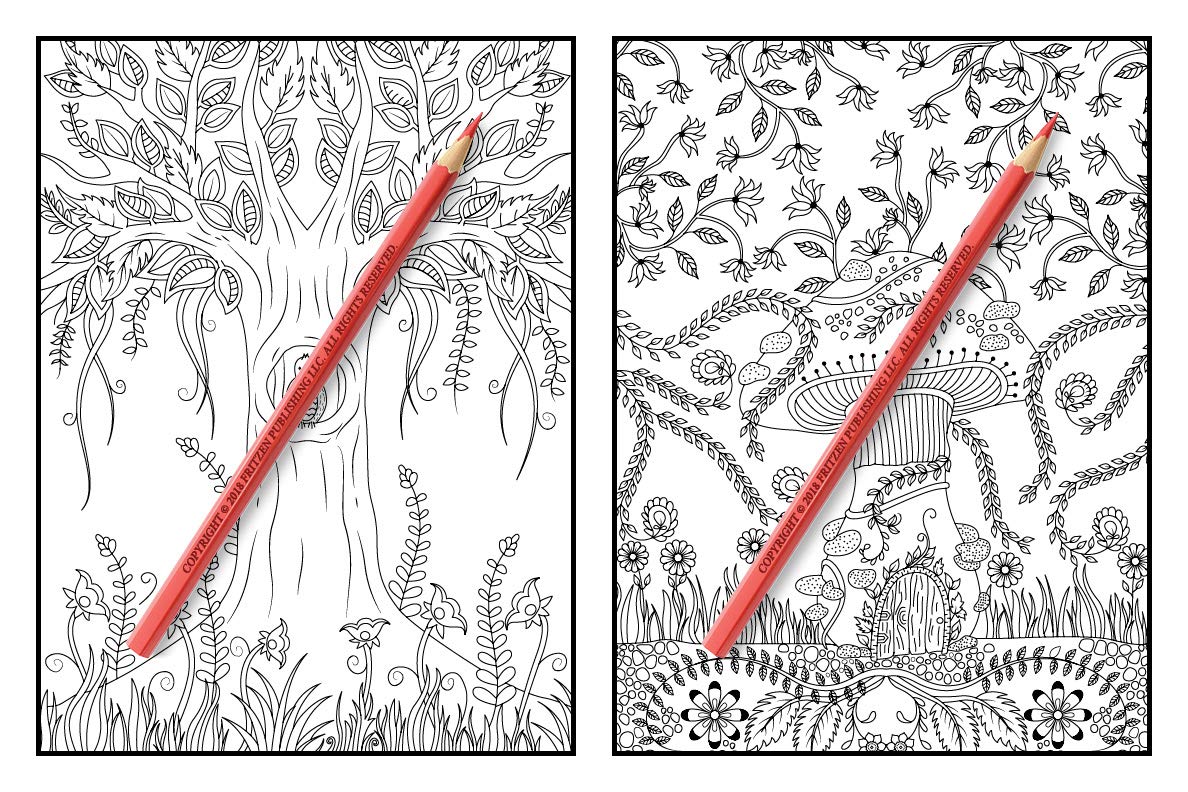 Magical Forest: An Adult Coloring Book with Enchanted Forest Animals, Cute Fantasy Scenes, and Beautiful Flower Designs for Relaxation