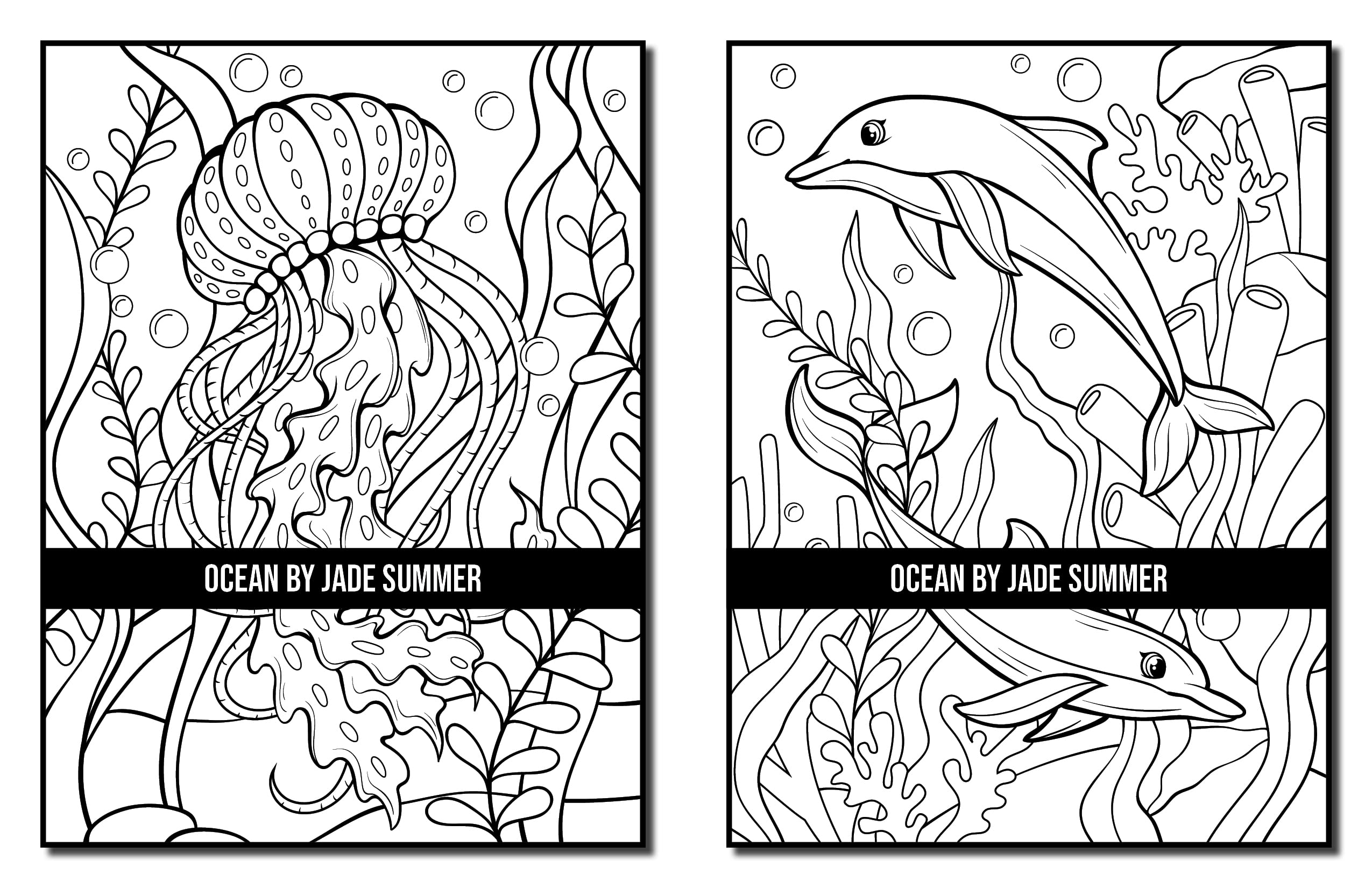 Ocean Coloring Book: For Adults with Cute Tropical Fish, Fun Sea Creatures, and Beautiful Underwater Scenes for Relaxation (Cute Animal Coloring Books)