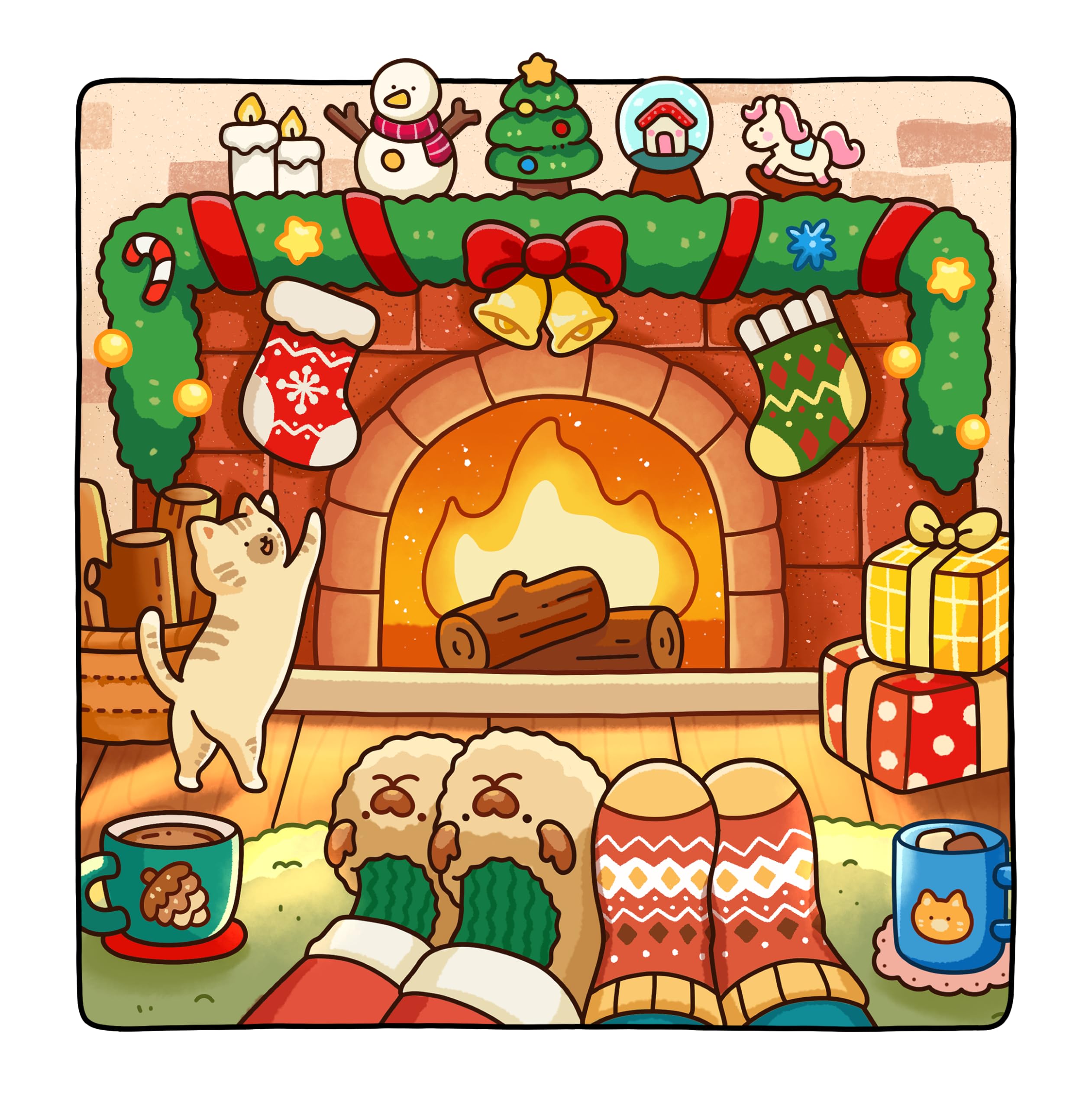 Christmas: Cozy Coloring Book for Adults & Teens Featuring Festive Holiday Winter Scenes