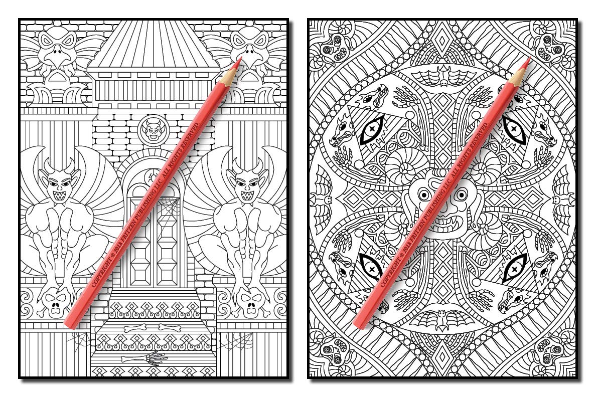 Haunted House: An Adult Coloring Book with Scary Monsters, Creepy Scenes, and a Spooky Adventure