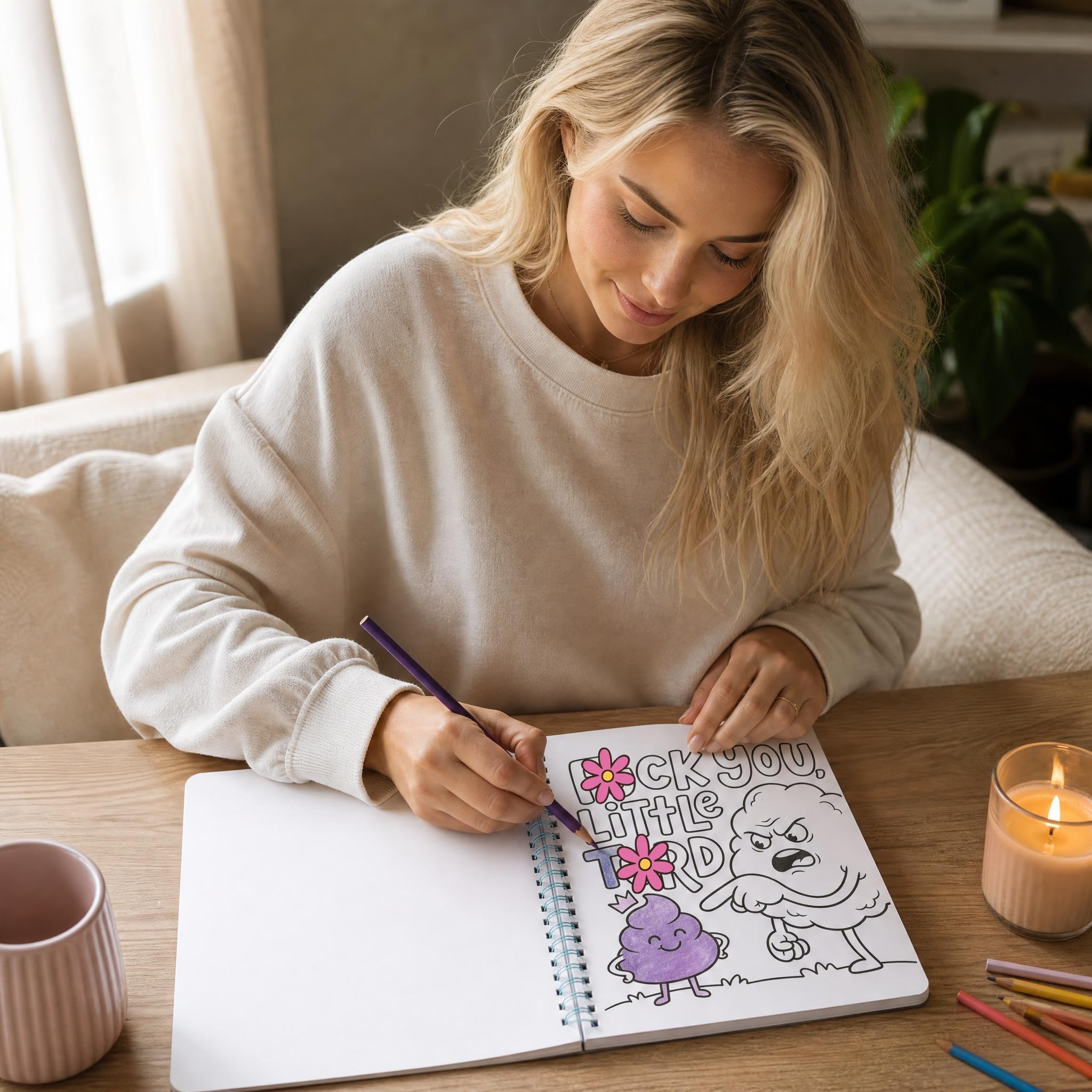 Beautiful Coloring Book Set of 2 for Adult Relaxation - Funny Designs