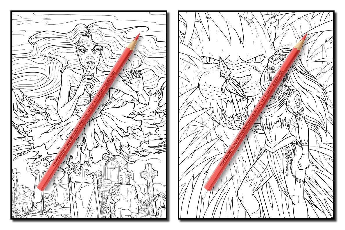 Dark Fantasy: An Adult Coloring Book with Mysterious Women, Mythical Creatures, Demonic Monsters, and Gothic Scenes for Relaxation