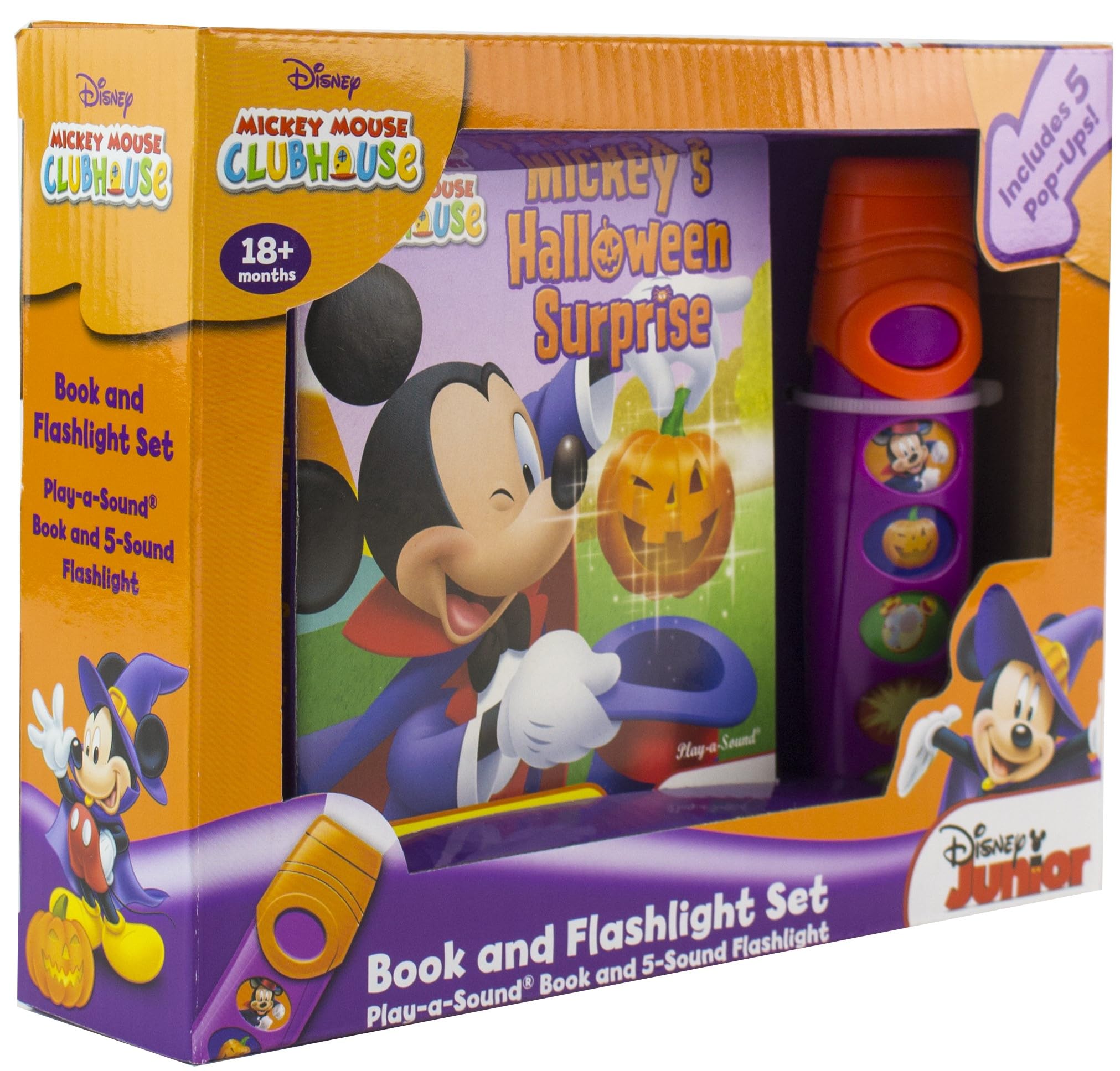 Disney Mickey Mouse Clubhouse - Halloween Surprise Sound Book and Flashlight Set - PI Kids