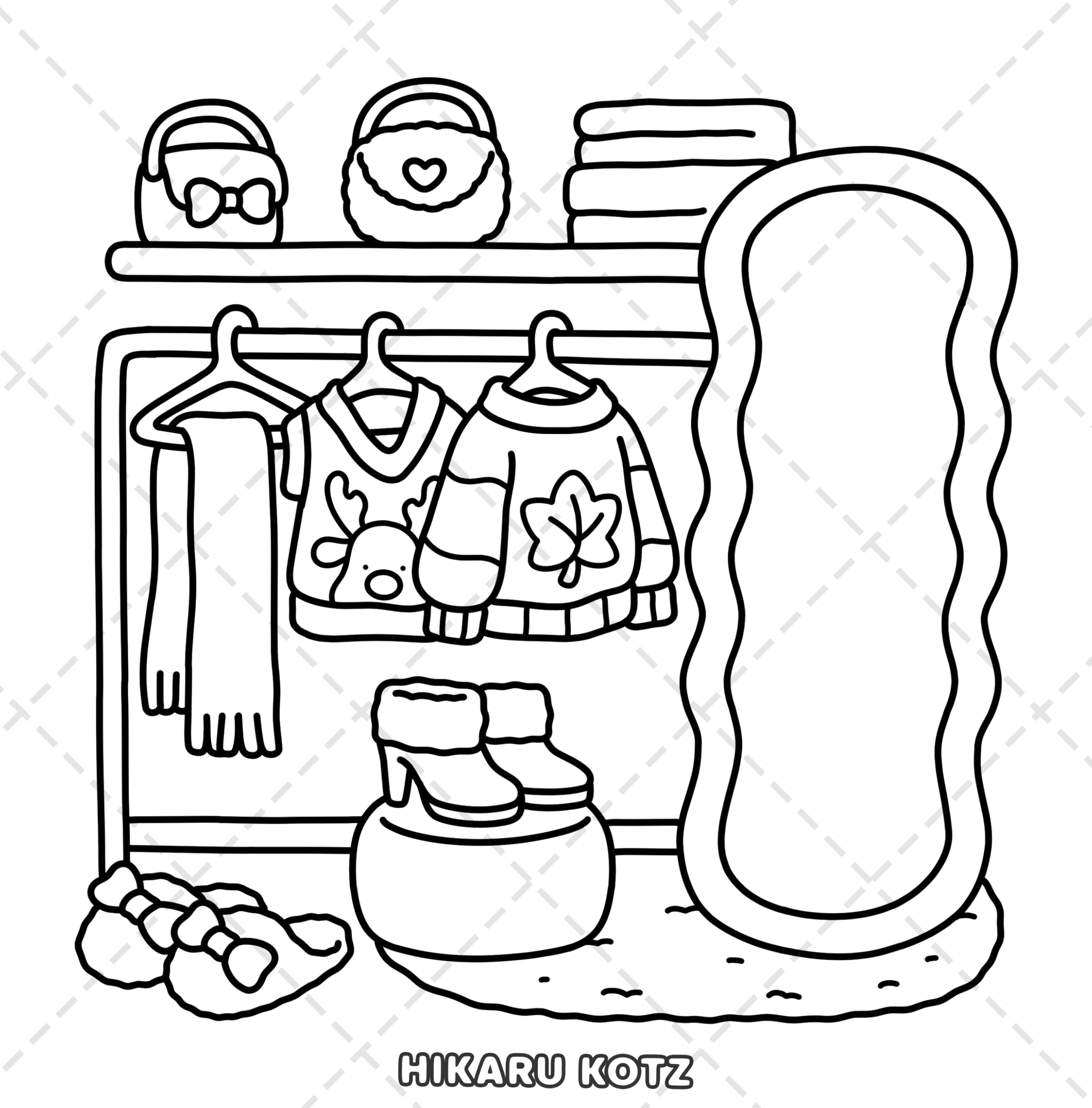 Little Shop: Bold and Easy Coloring Book for Adults and Teens