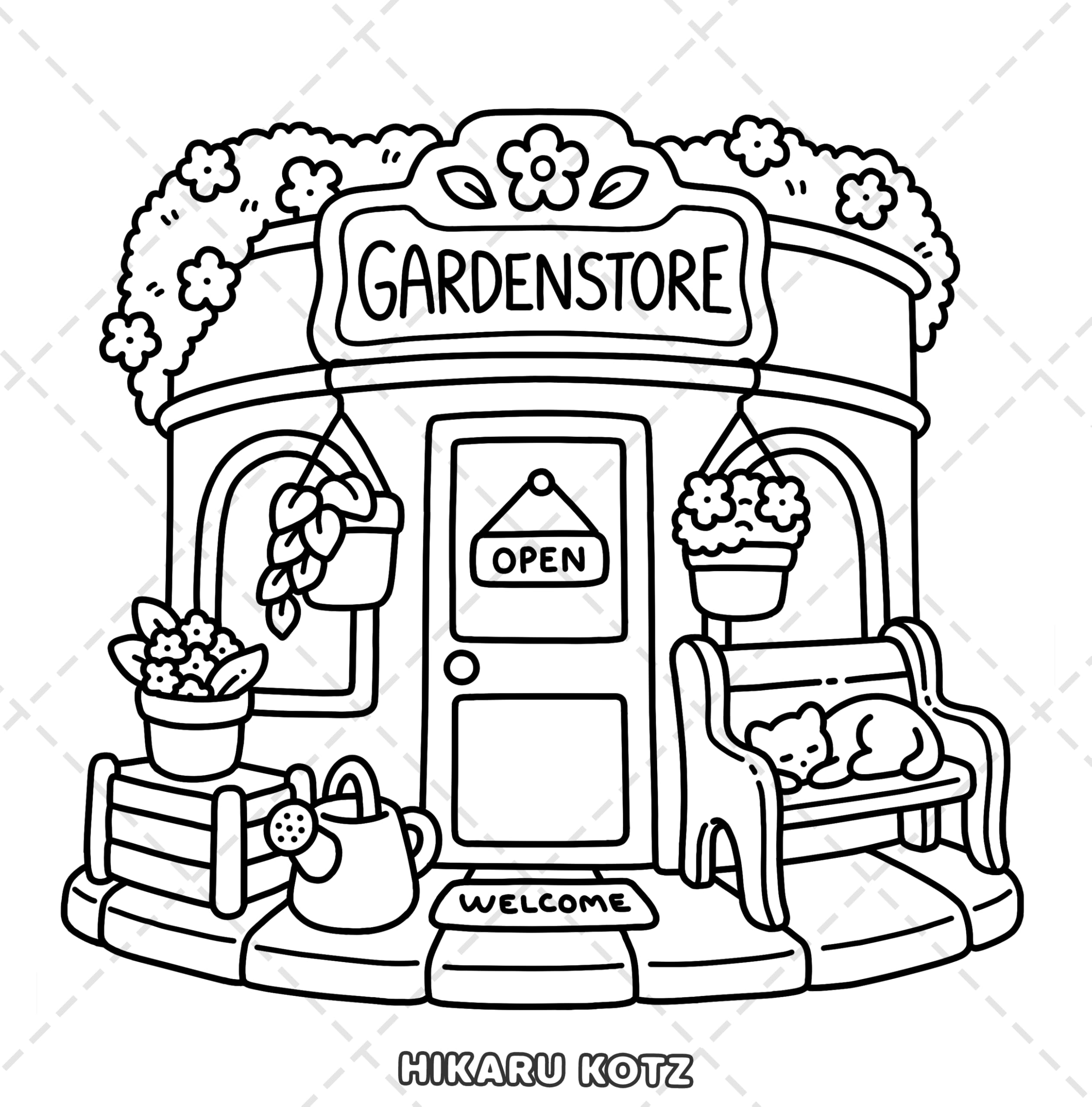 Little Shop: Bold and Easy Coloring Book for Adults and Teens