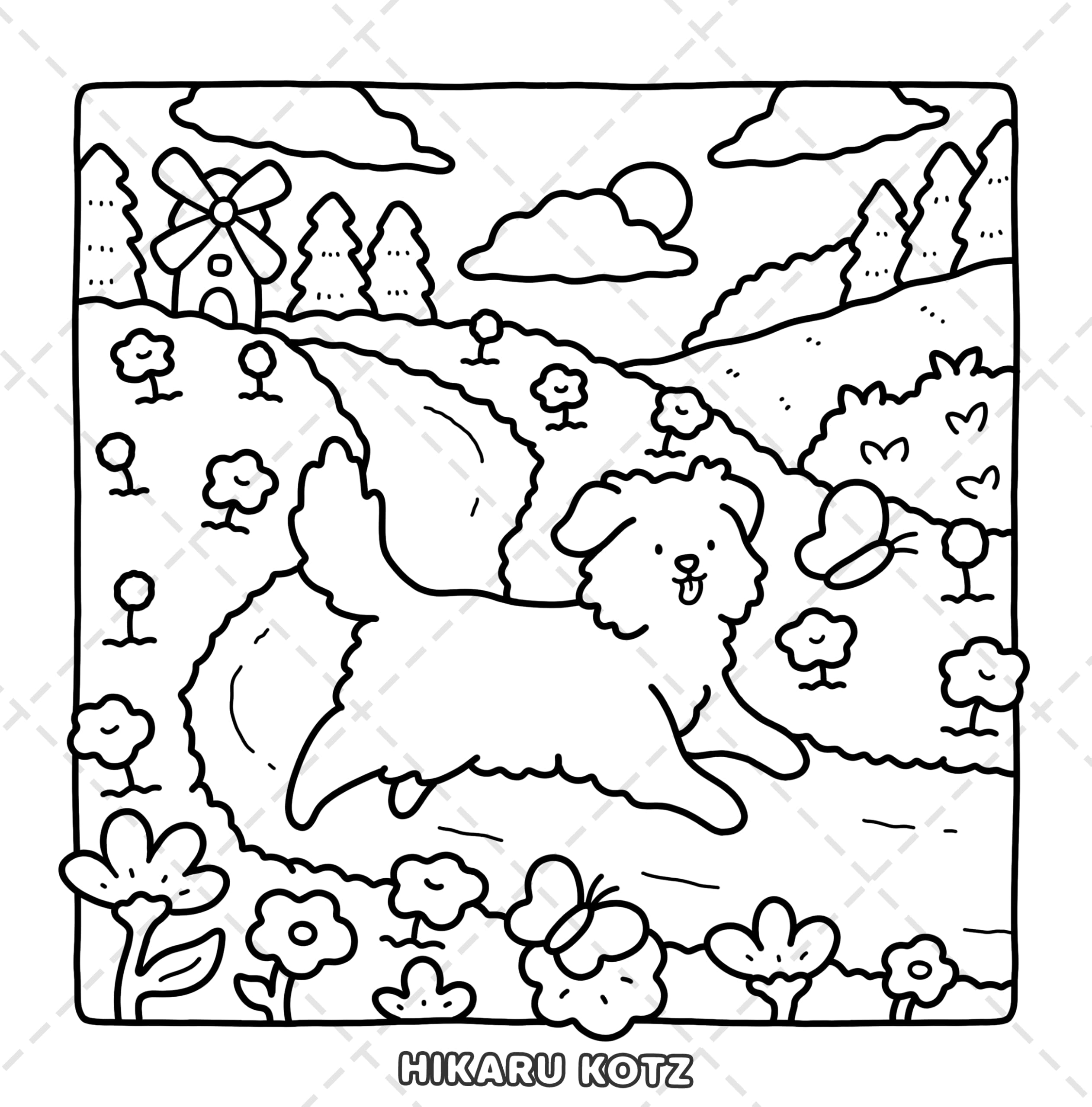 Dog Moments: Puppy Life Coloring Book for Adults and Teens (Cat & Dog Coloring Book)