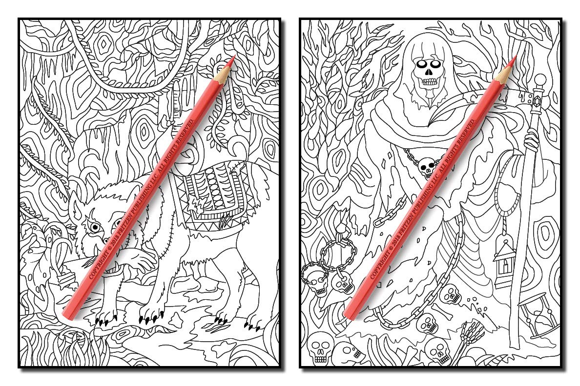 Haunted House: An Adult Coloring Book with Scary Monsters, Creepy Scenes, and a Spooky Adventure