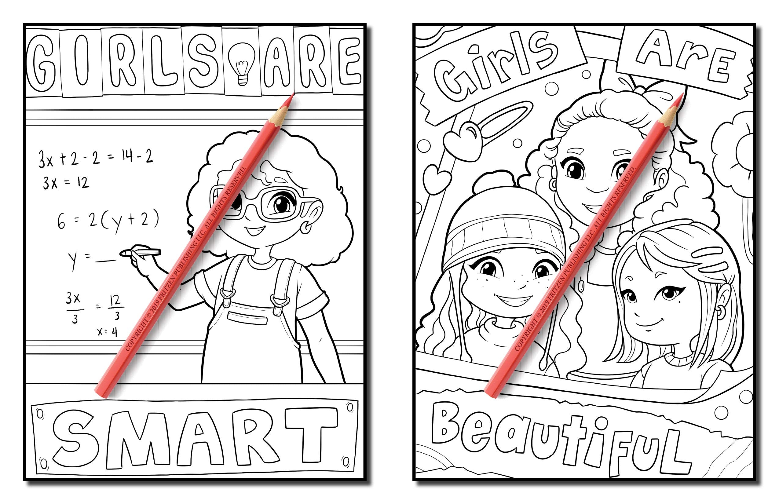 Girls Are Amazing: An Inspirational Coloring Book for Girls to Motivate, Encourage and Build Confidence