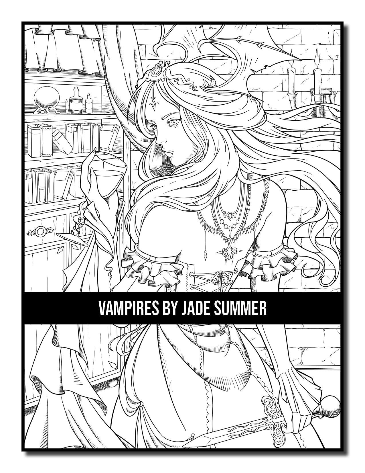 Vampires: An Adult Coloring Book with Sexy Vampire Women, Dark Fantasy Romance, and Haunting Gothic Scenes for Relaxation