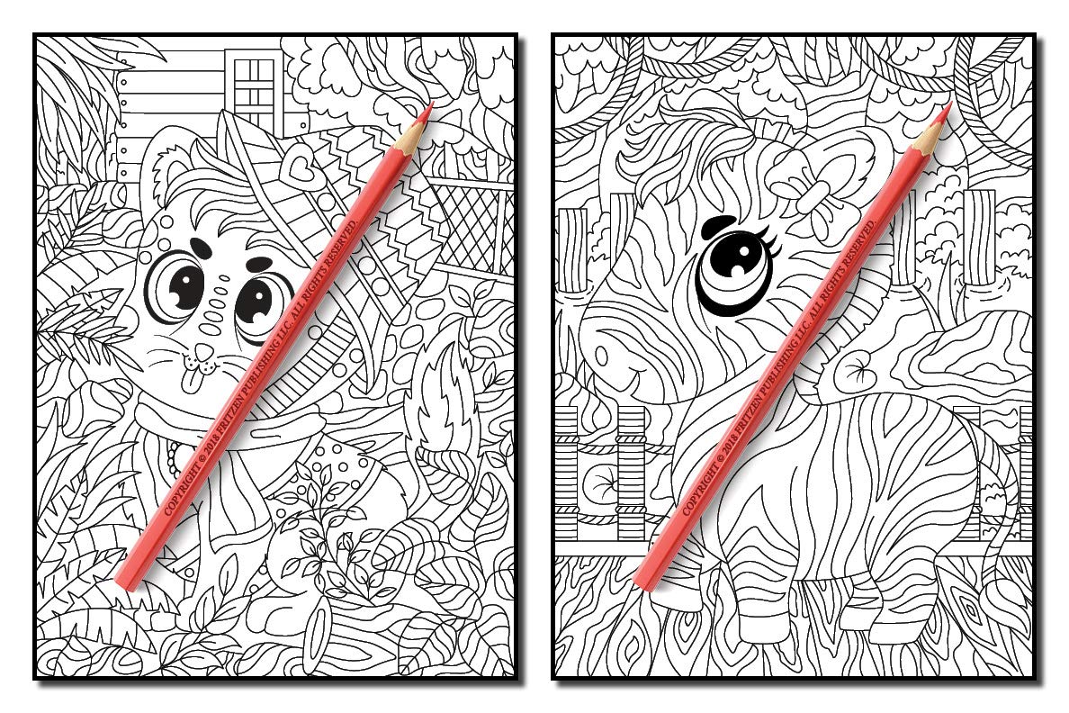 Chibi Animals: An Adult Coloring Book with Adorable Cartoon Animals, Cute Nature Scenes, and Relaxing Patterns for Animal Lovers (Cute Animal Coloring Books)