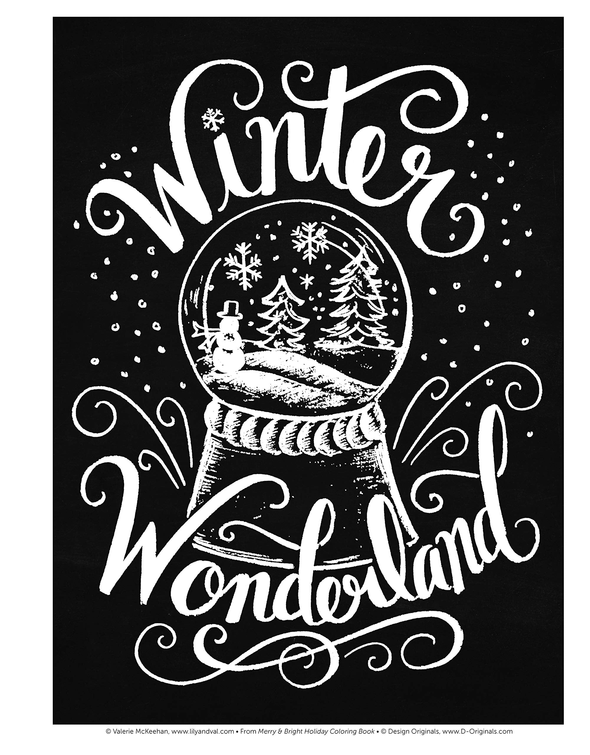 Merry & Bright Holiday Coloring Book (Design Originals) A Festive Christmas Coloring Wonderland of Snowmen, Ice Skates, and Quirky Critters on Perforated Pages that Resist Bleed Through