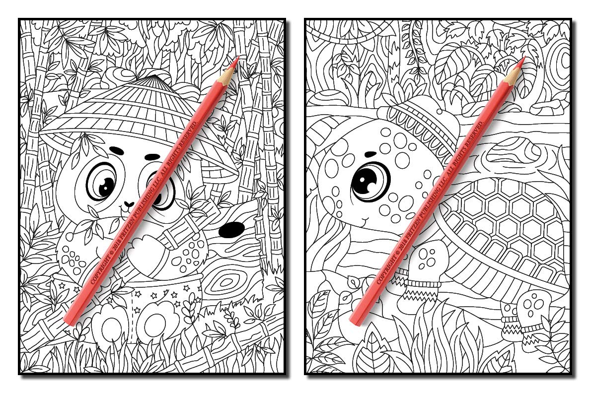 Chibi Animals: An Adult Coloring Book with Adorable Cartoon Animals, Cute Nature Scenes, and Relaxing Patterns for Animal Lovers (Cute Animal Coloring Books)