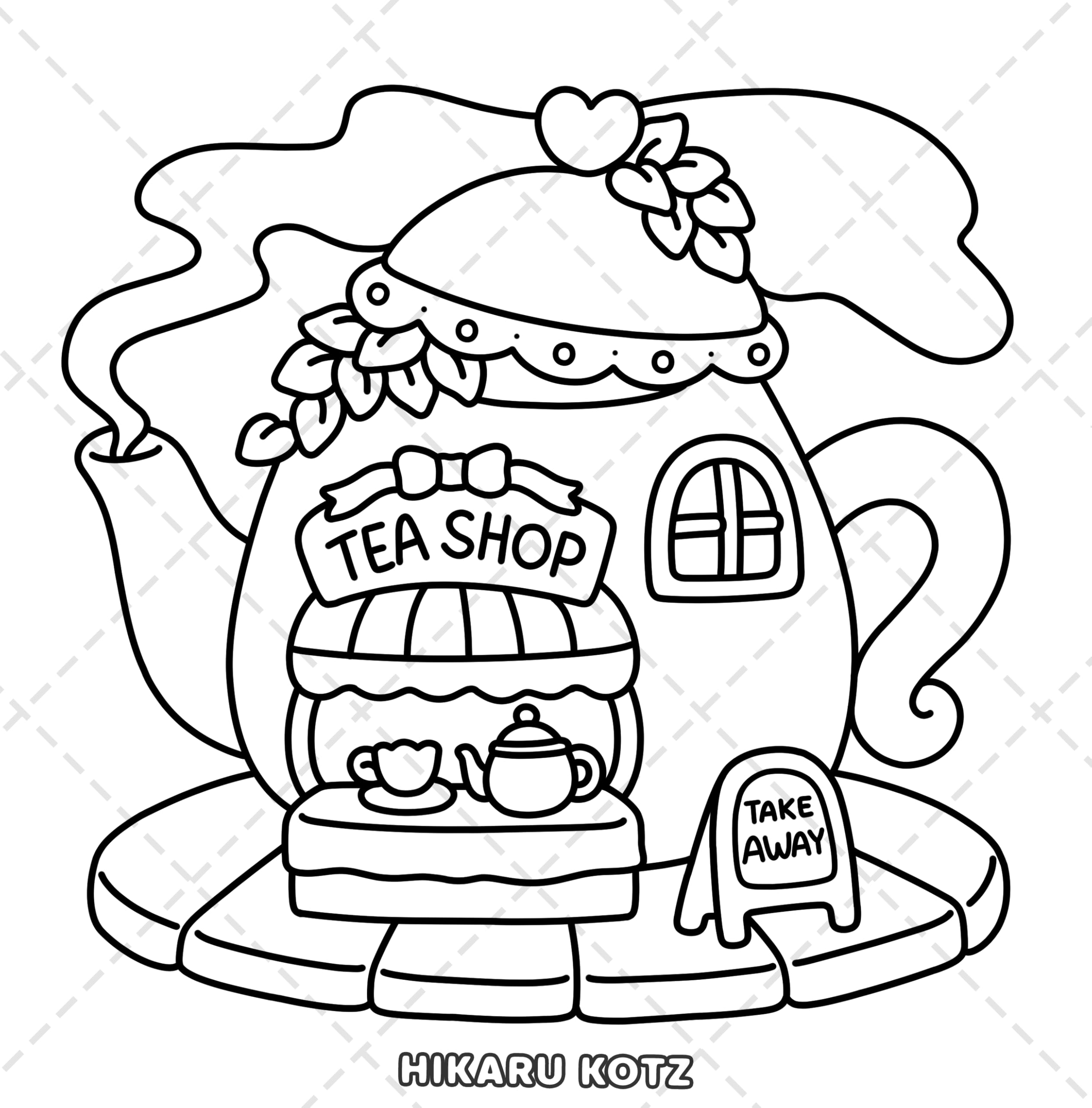 Little Shop: Bold and Easy Coloring Book for Adults and Teens