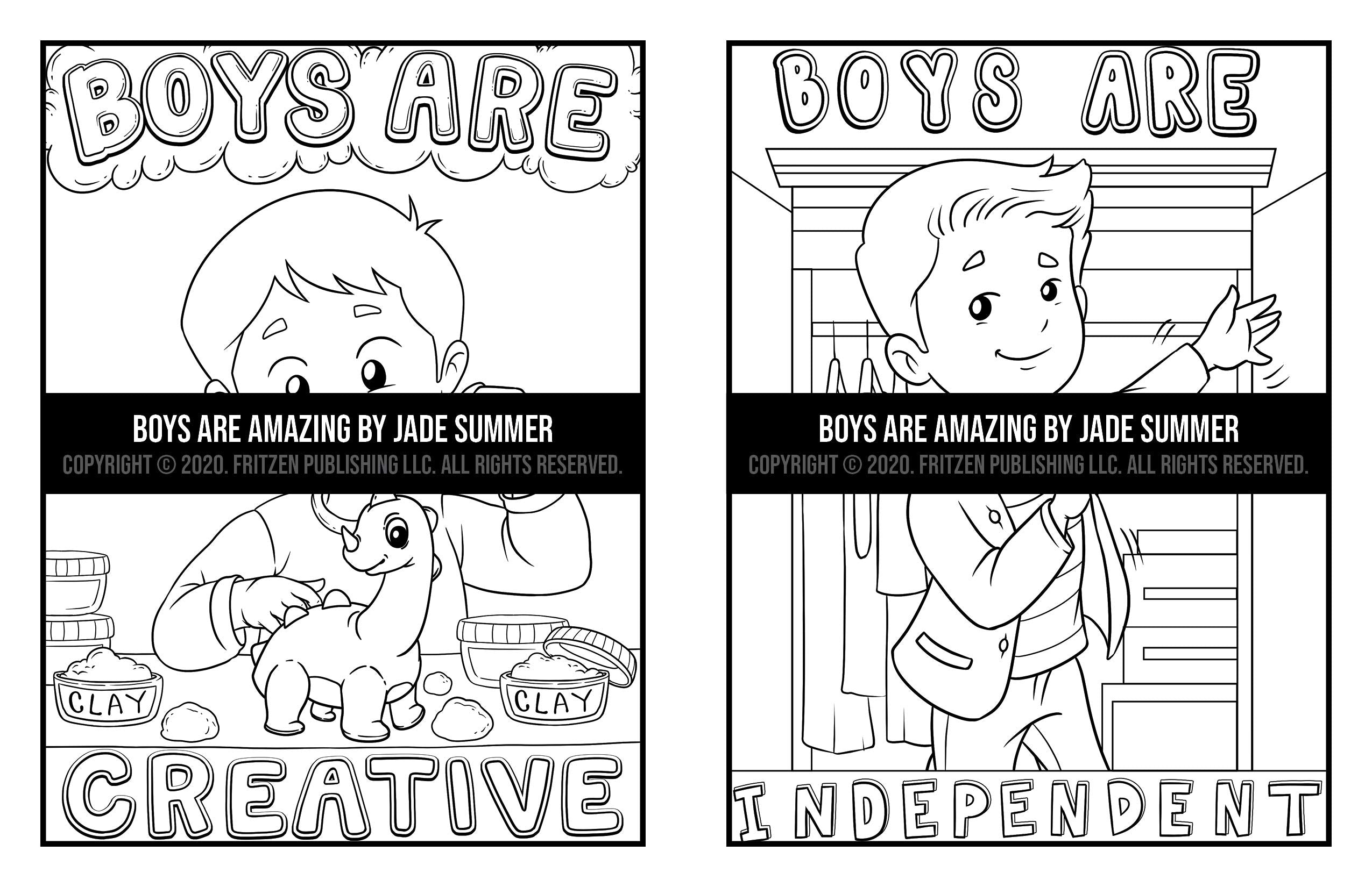 Boys Are Amazing: An Inspirational Coloring Book for Boys to Motivate, Encourage and Build Confidence