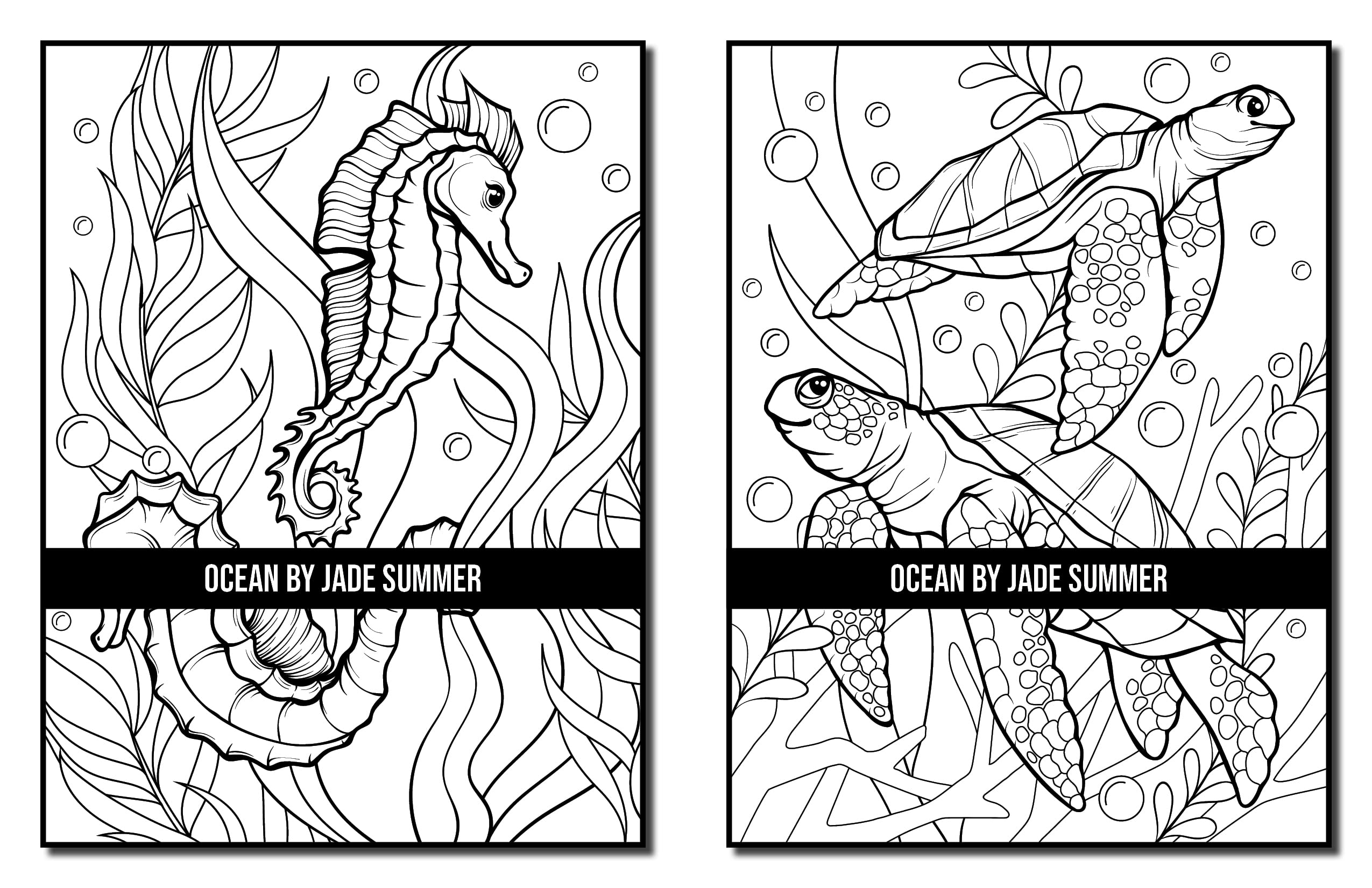 Ocean Coloring Book: For Adults with Cute Tropical Fish, Fun Sea Creatures, and Beautiful Underwater Scenes for Relaxation (Cute Animal Coloring Books)